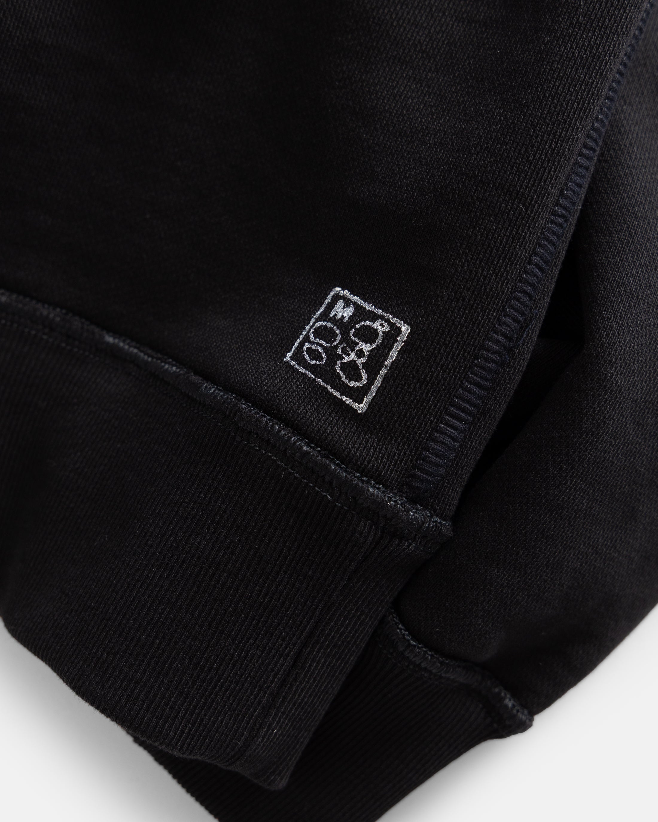 REVERSIBLE DJ CREWNECK SWEATSHIRT - BLACK 19oz. ALL COTTON FLEECE