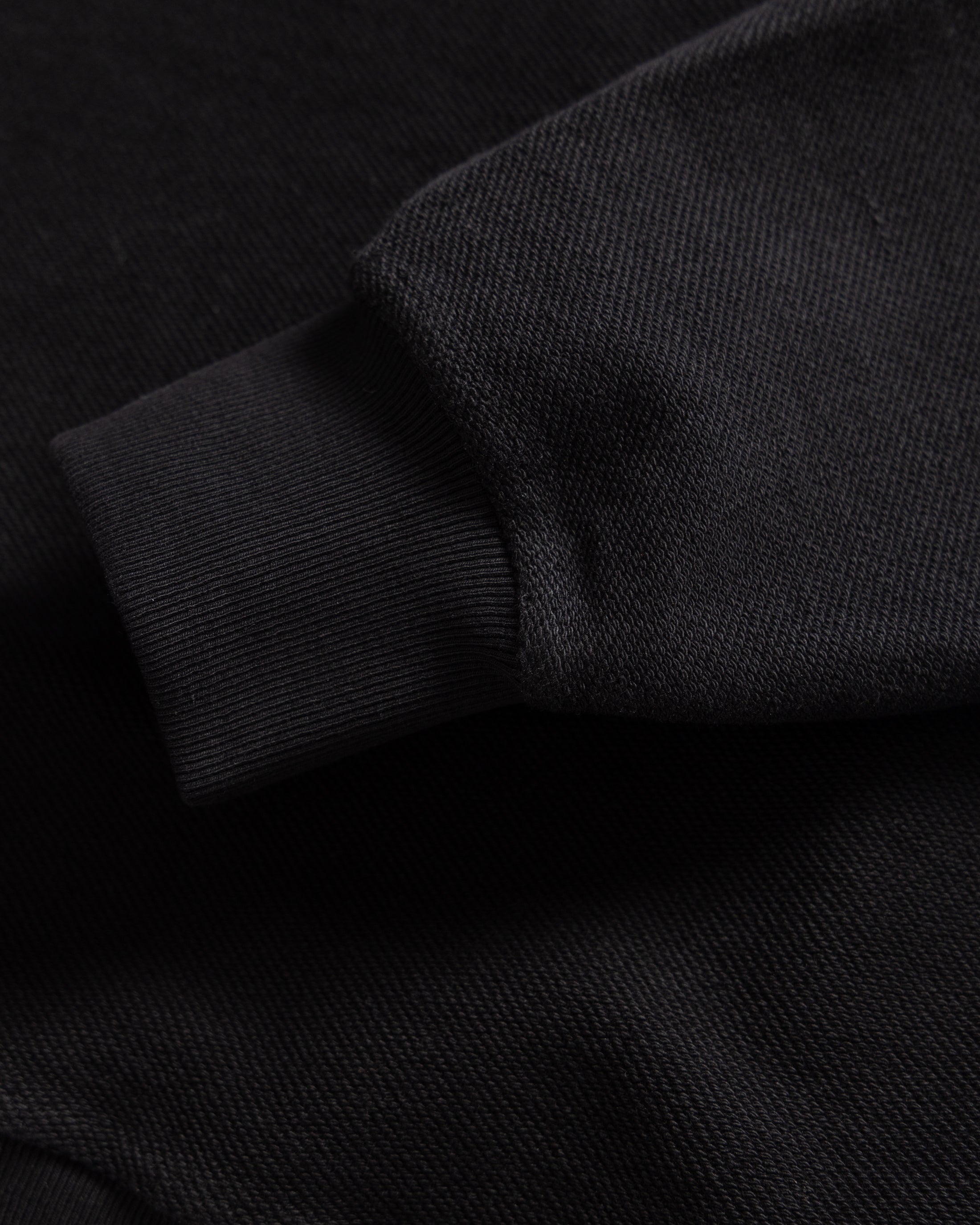 REVERSIBLE DJ CREWNECK SWEATSHIRT - BLACK 19oz. ALL COTTON FLEECE