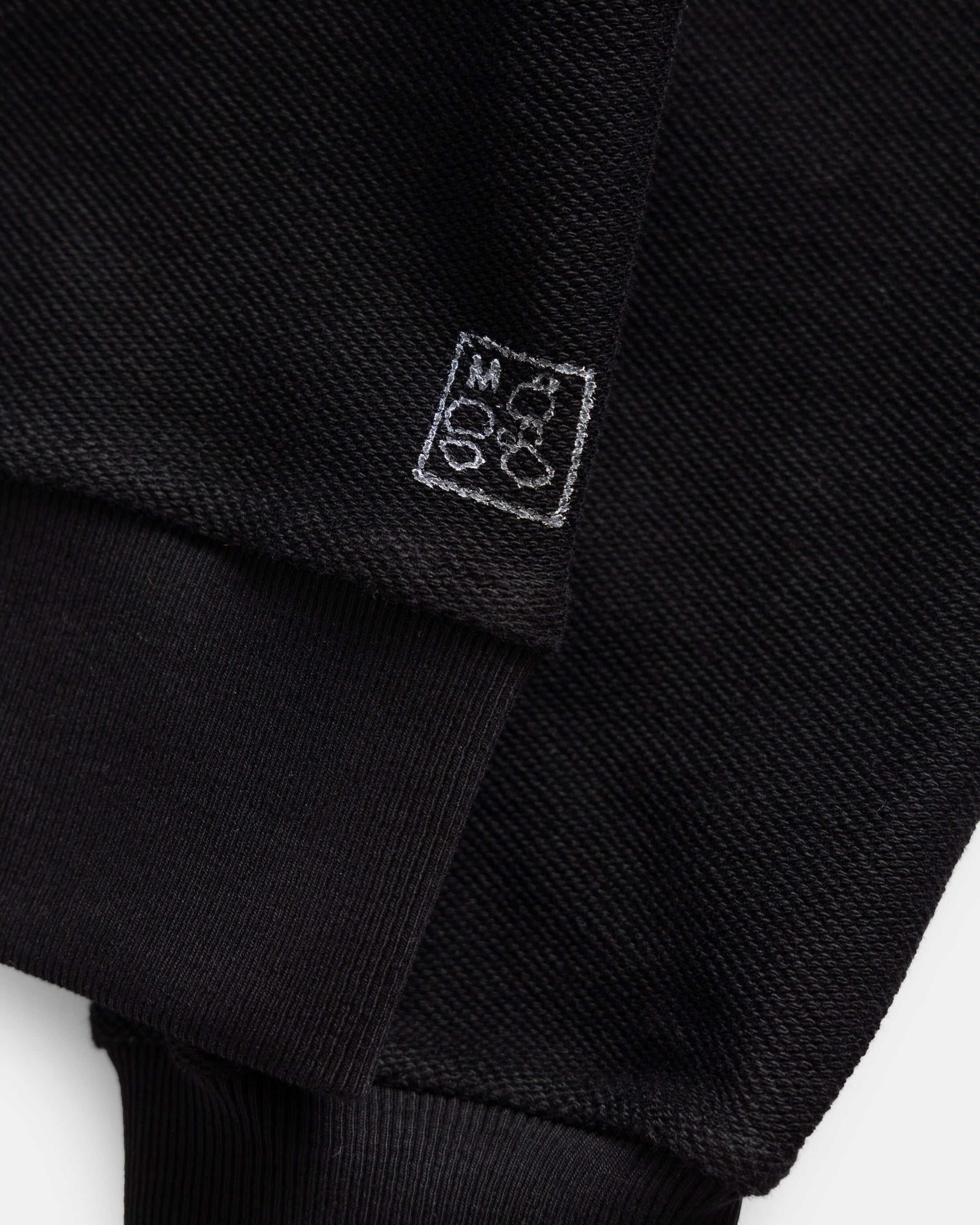 REVERSIBLE DJ CREWNECK SWEATSHIRT - BLACK 19oz. ALL COTTON FLEECE