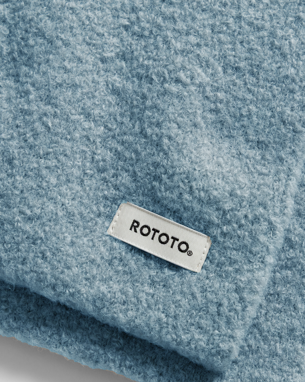 ROTOTO ALPACA BOUCLE SHORT MUFFLER - SMOKE BLUE