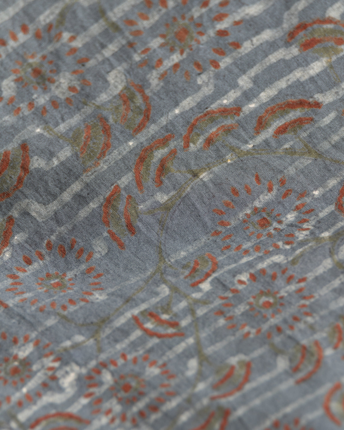 12" X 20" PIPED THROW PILLOW CASE  - INDIGO / OCHRE / MADDER / BLACK HAND BLOCK PRINTED COTTON
