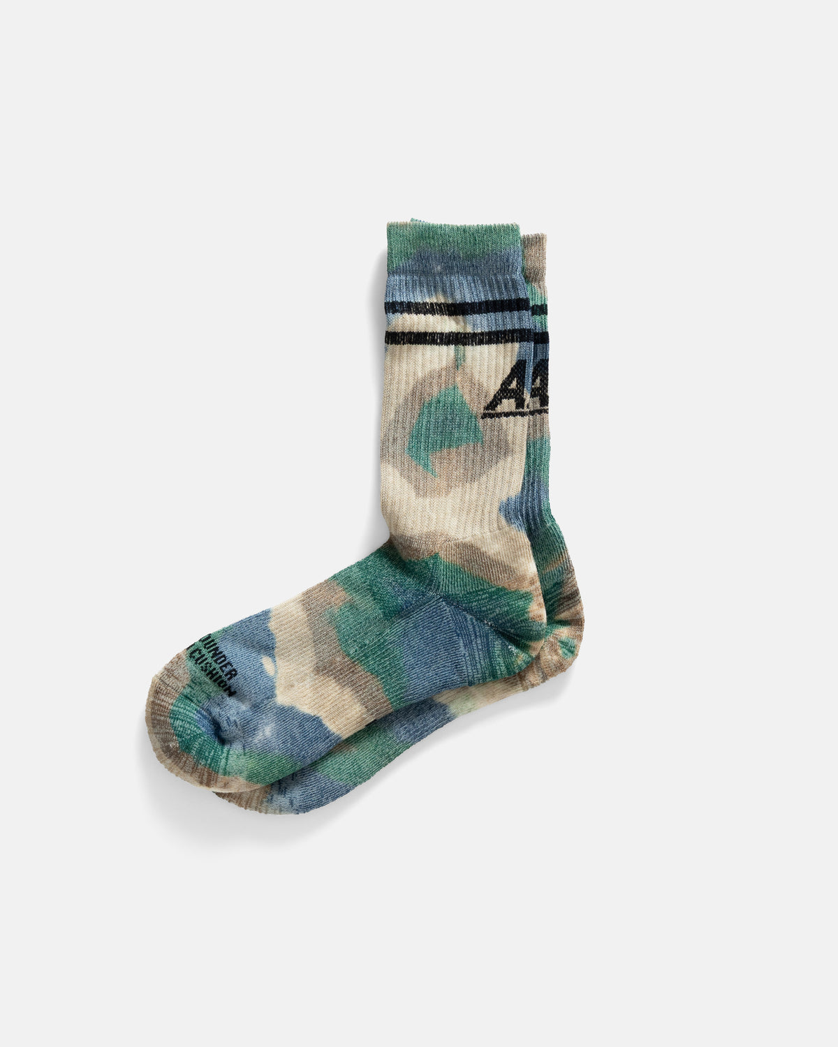 ROTOTO ALLROUNDER MERINO CUSHION "TIE DYE" SOCKS - BLUE / GREEN