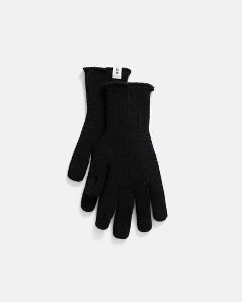 ROTOTO WASHABLE MERINO KNIT TOUCH GLOVES - BLACK – 18 East