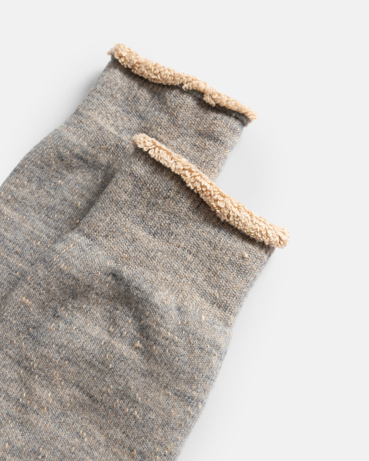 ROTOTO DOUBLE FACE CREW SOCKS "MERINOWOOL & BROWN OG" - GRAY / BROWN