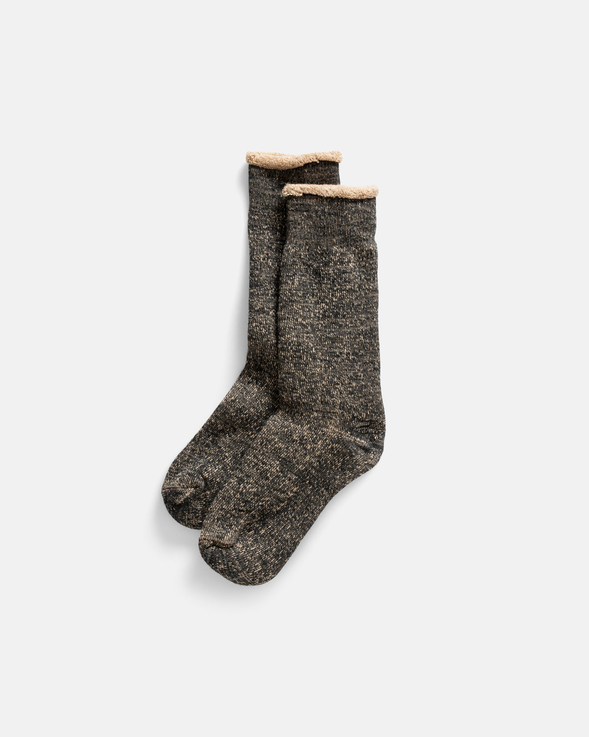 ROTOTO DOUBLE FACE CREW SOCKS "MERINOWOOL & BROWN OG" - BLACK / BROWN