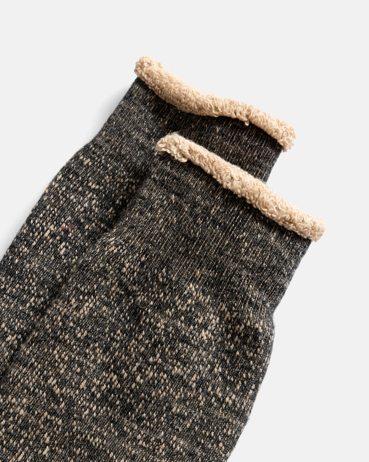 ROTOTO DOUBLE FACE CREW SOCKS "MERINOWOOL & BROWN OG" - BLACK / BROWN