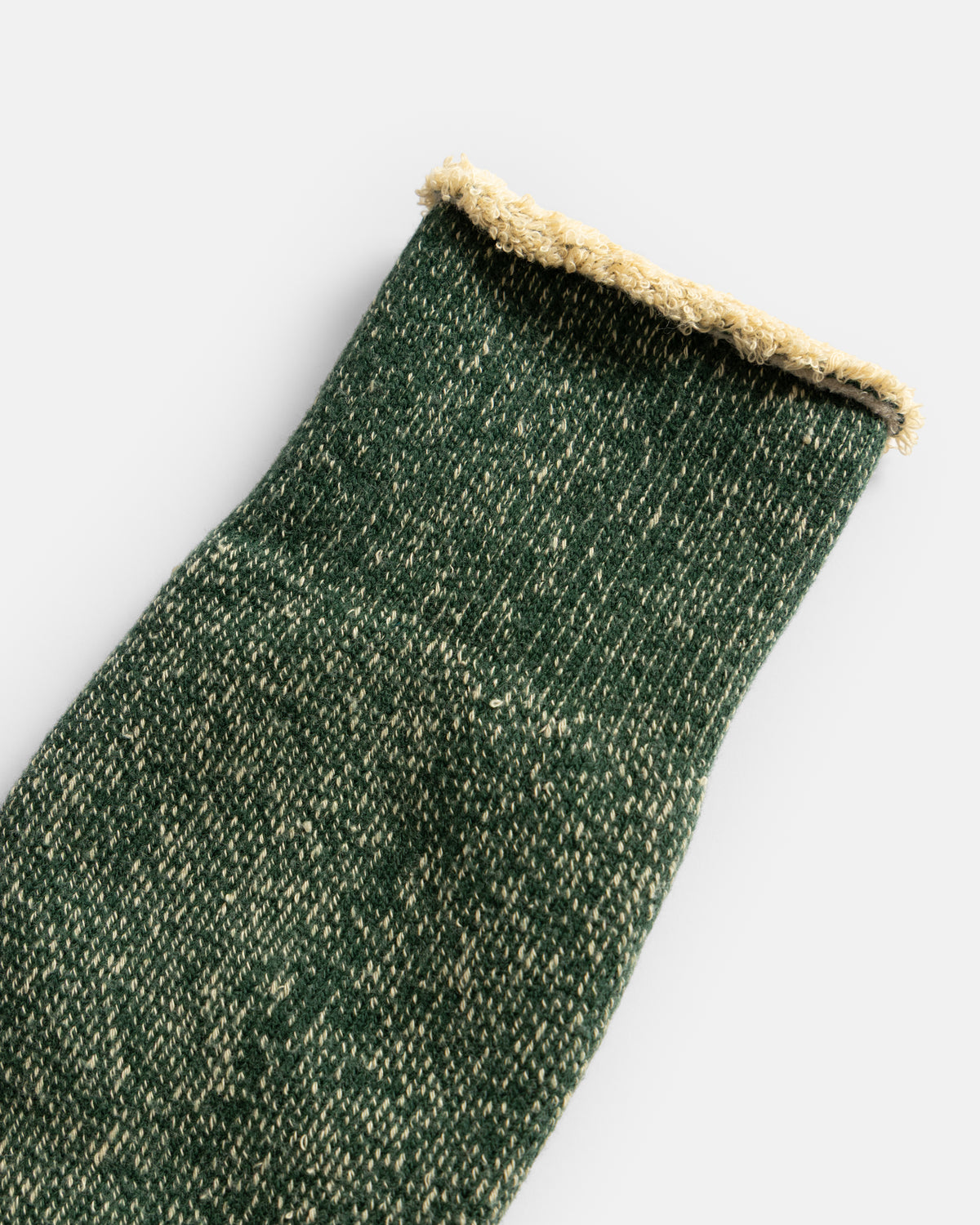 ROTOTO REVERSIBLE PILE SOCKS - FOREST GREEN / RAW BEIGE