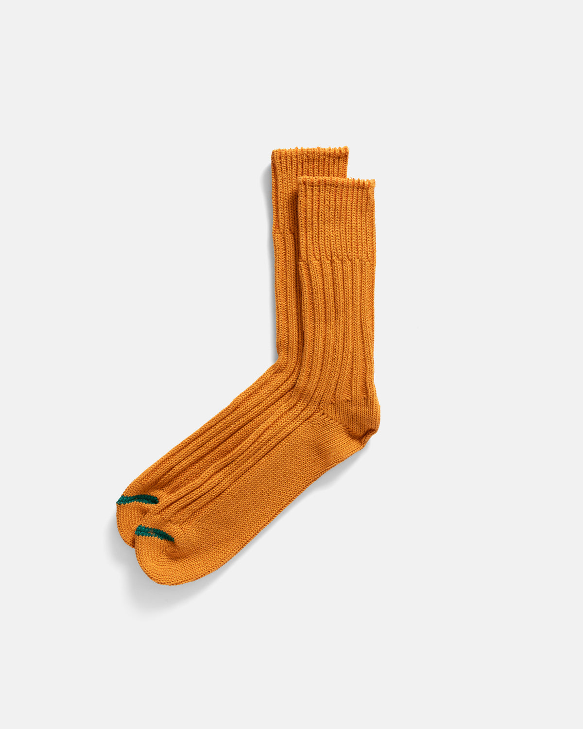 ROTOTO CHUNKY RIBBED CREW SOCKS - ORANGE PEEL