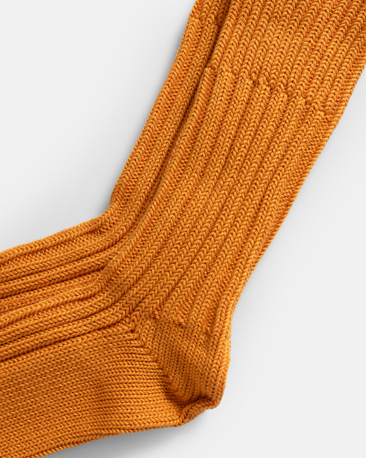 ROTOTO CHUNKY RIBBED CREW SOCKS - ORANGE PEEL