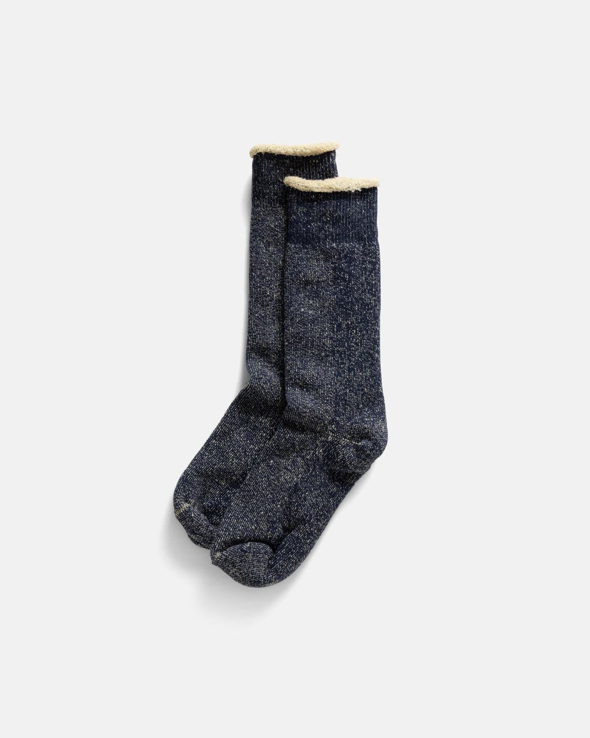 ROTOTO REVERSIBLE PILE SOCKS - NAVY / CREME