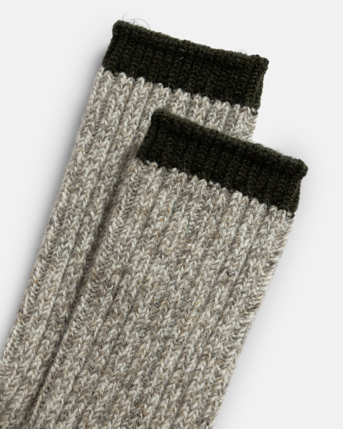 ROTOTO MERINO WOOL RAGG SOCKS - OLIVE / NEON ORANGE