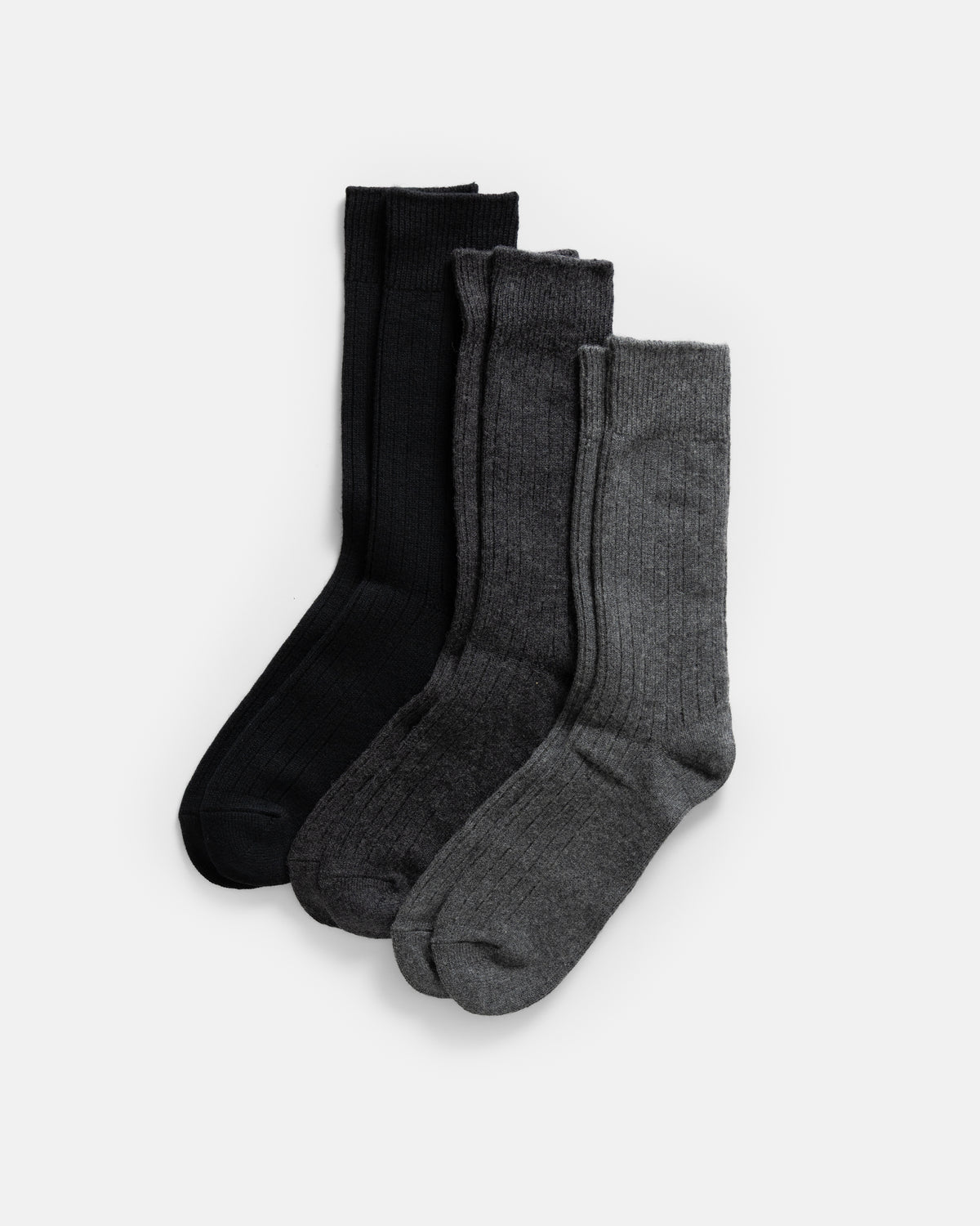 ROTOTO COTTON WOOL 3 PACK SOCKS - BLACK TONES