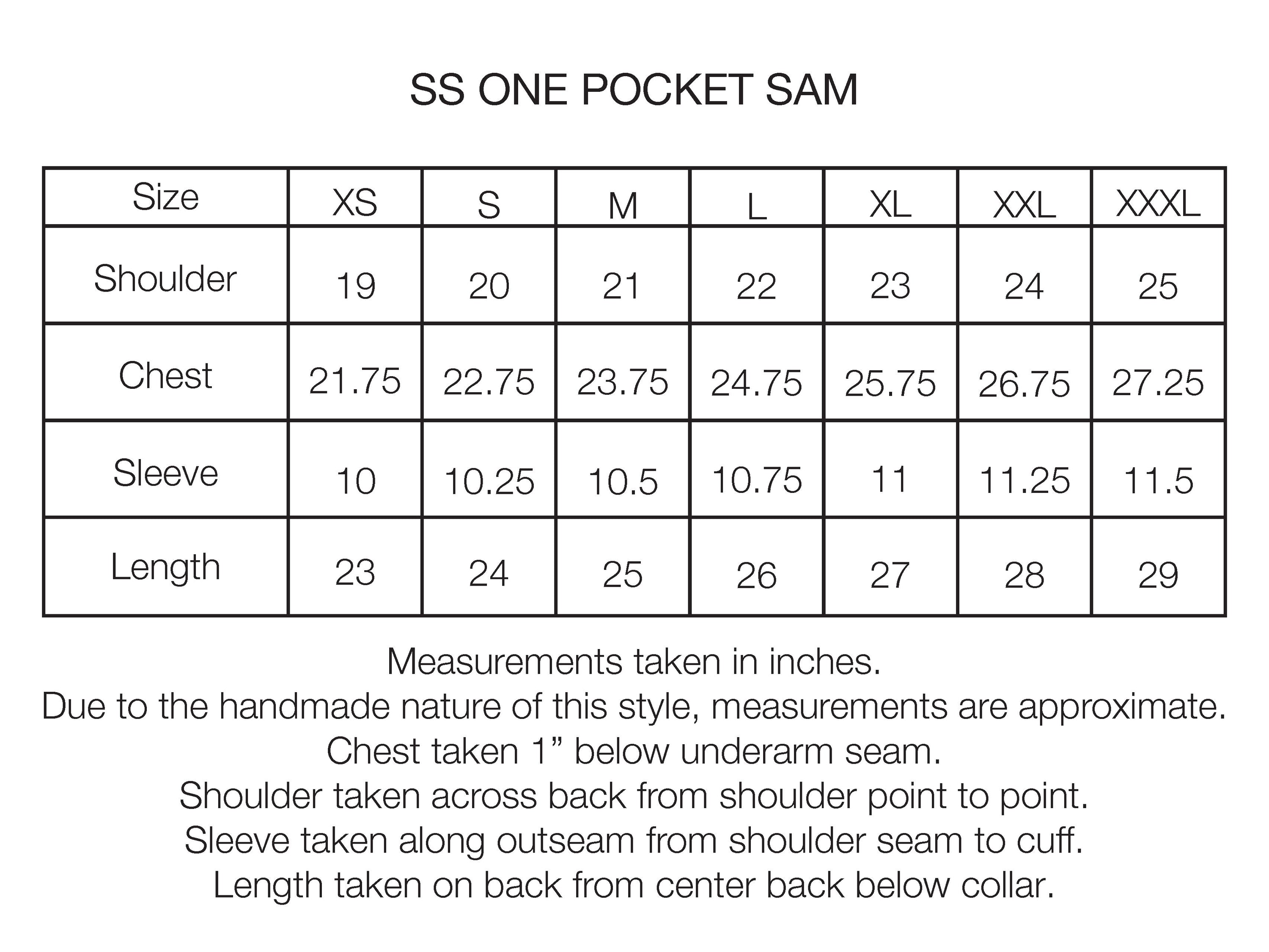 S/S SINGLE POCKET SAM SHIRT - RASPBERRY / WHITE HANDWOVEN COTTON RIPSTOP