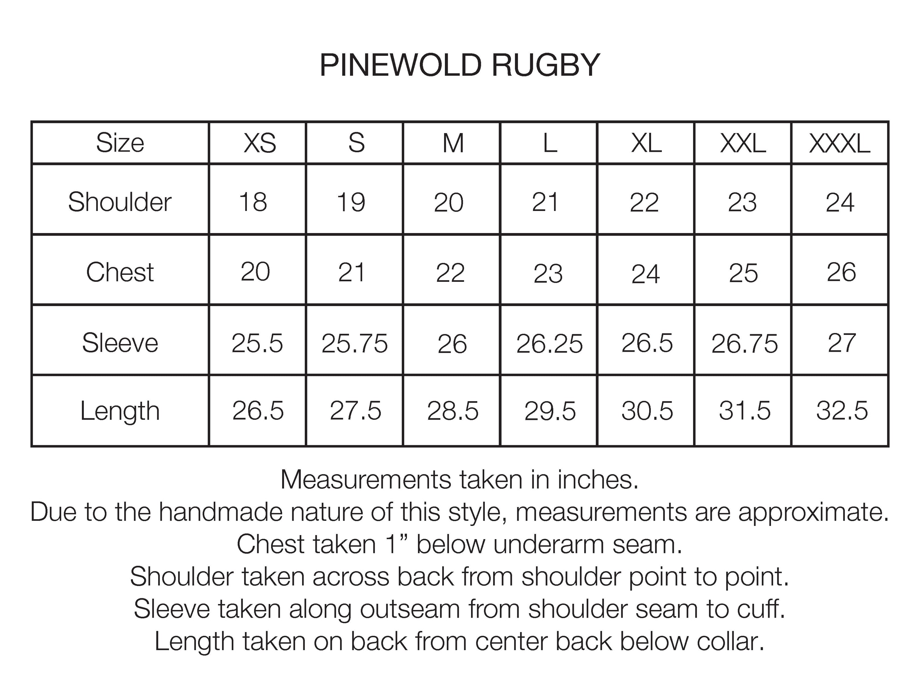 LS PINEWOLD RUGBY - PINE / MIDNIGHT NAVY BLOCK-PRINTED HEAVYWEIGHT COTTON JERSEY