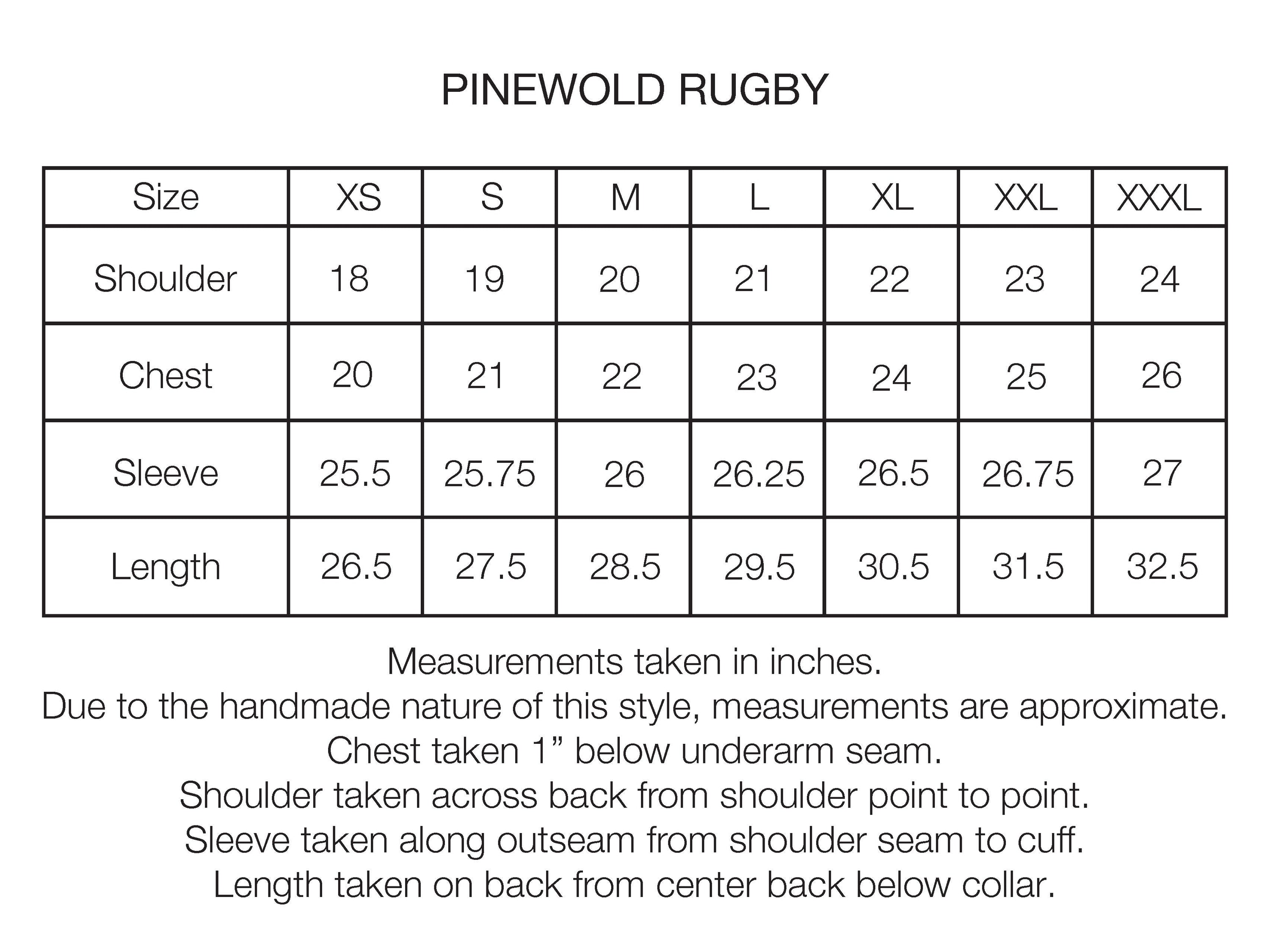 LS PINEWOLD RUGBY - PINE / MIDNIGHT NAVY BLOCK-PRINTED HEAVYWEIGHT COTTON JERSEY