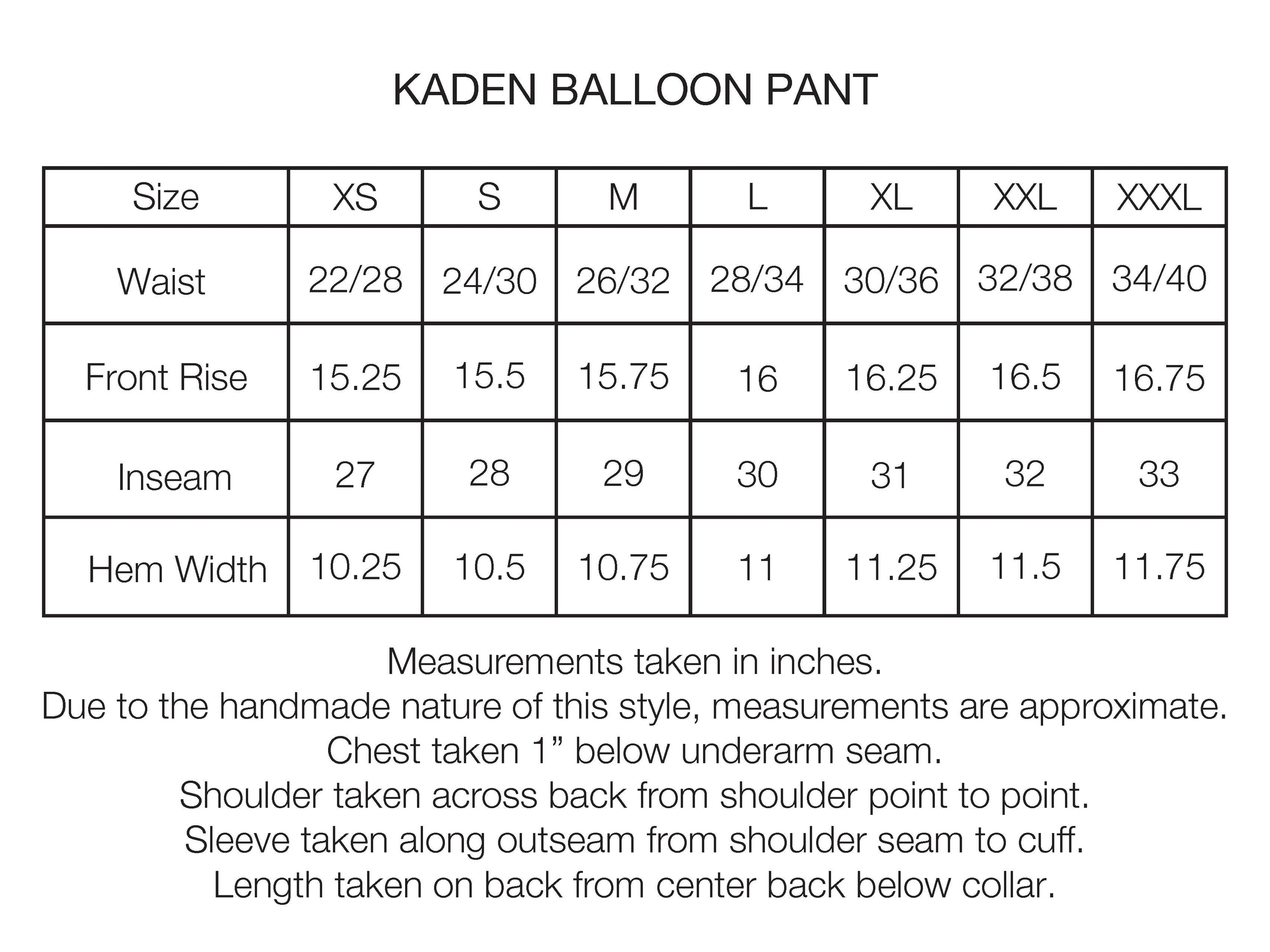KADEN BALLOON PANT - BLACK BRUSHED NYLON WITH SHROOM STITCHING