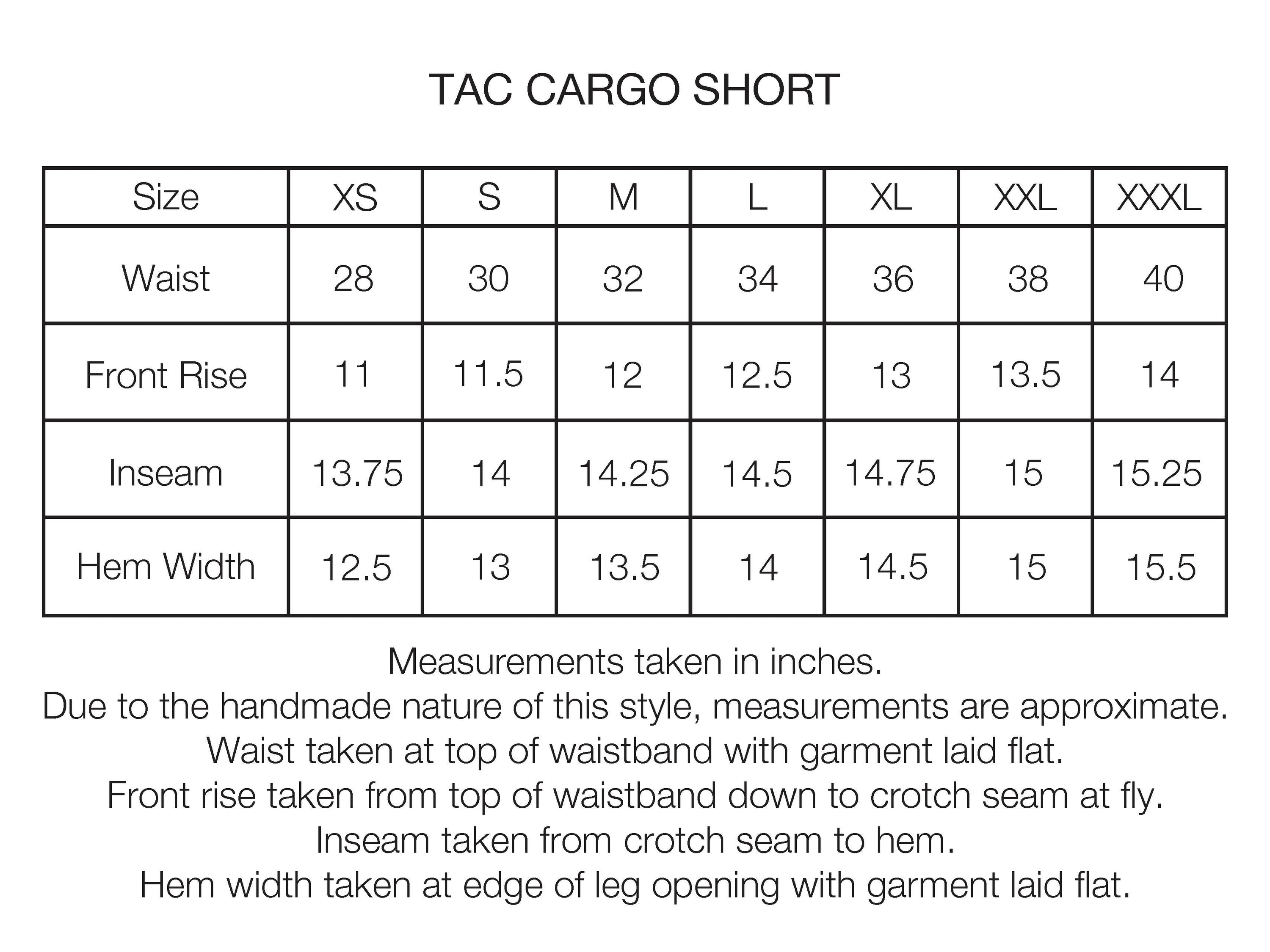TAC CARGO SHORT - BRITISH KHAKI HEAVY COTTON TWILL