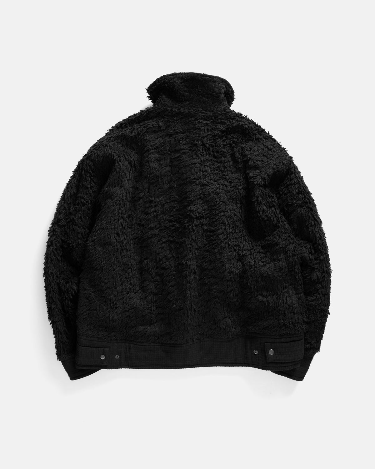 ADAM GRIZZLY FLEECE - BLACK DEEP PILE ORGANIC COTTON FLEECE / EXPLODED RIPSTOP COTTON