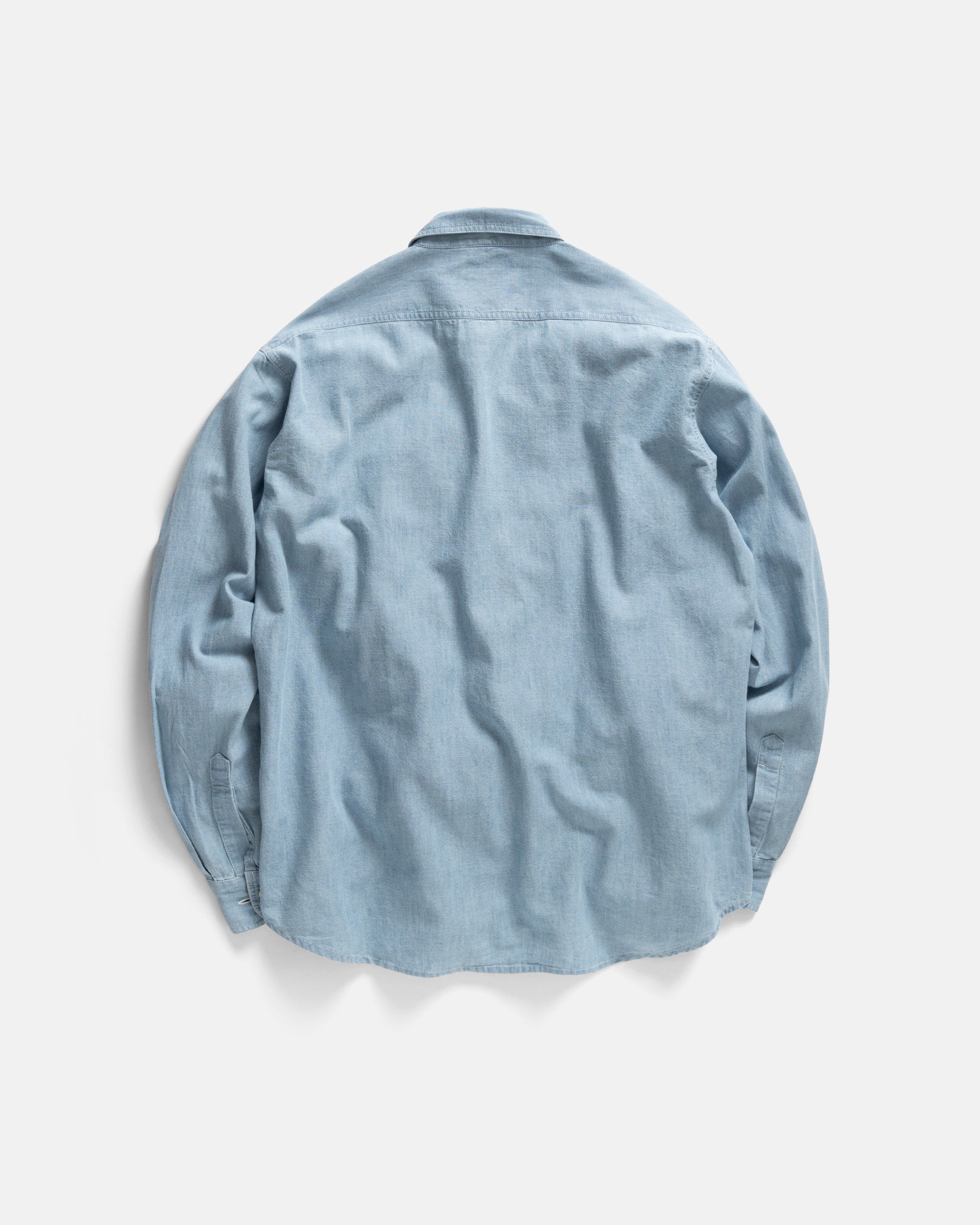 ALBERTO "PER LAVORO" SHIRT - BLEACHED INDIGO HANDWOVEN CHAMBRAY