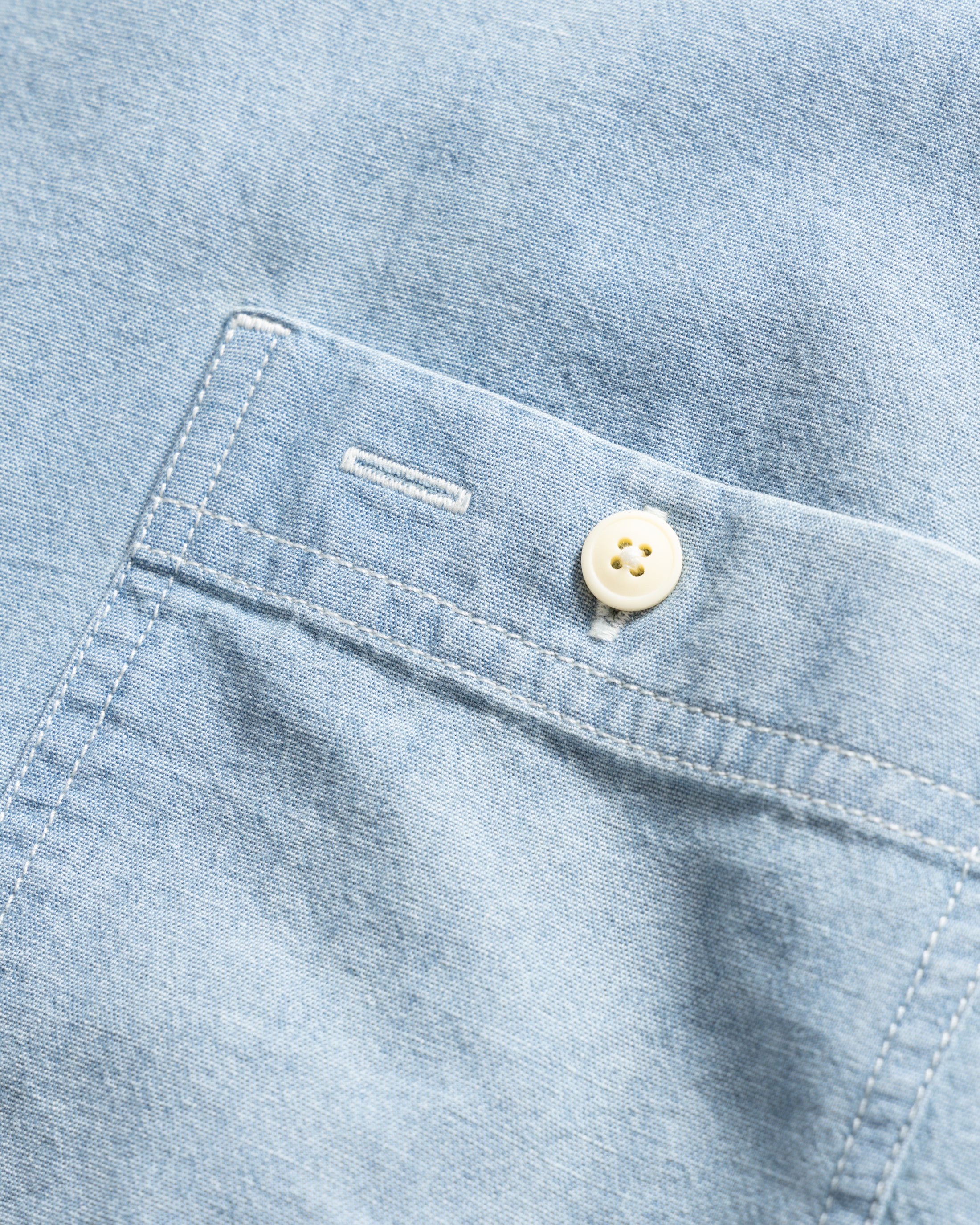 ALBERTO "PER LAVORO" SHIRT - BLEACHED INDIGO HANDWOVEN CHAMBRAY