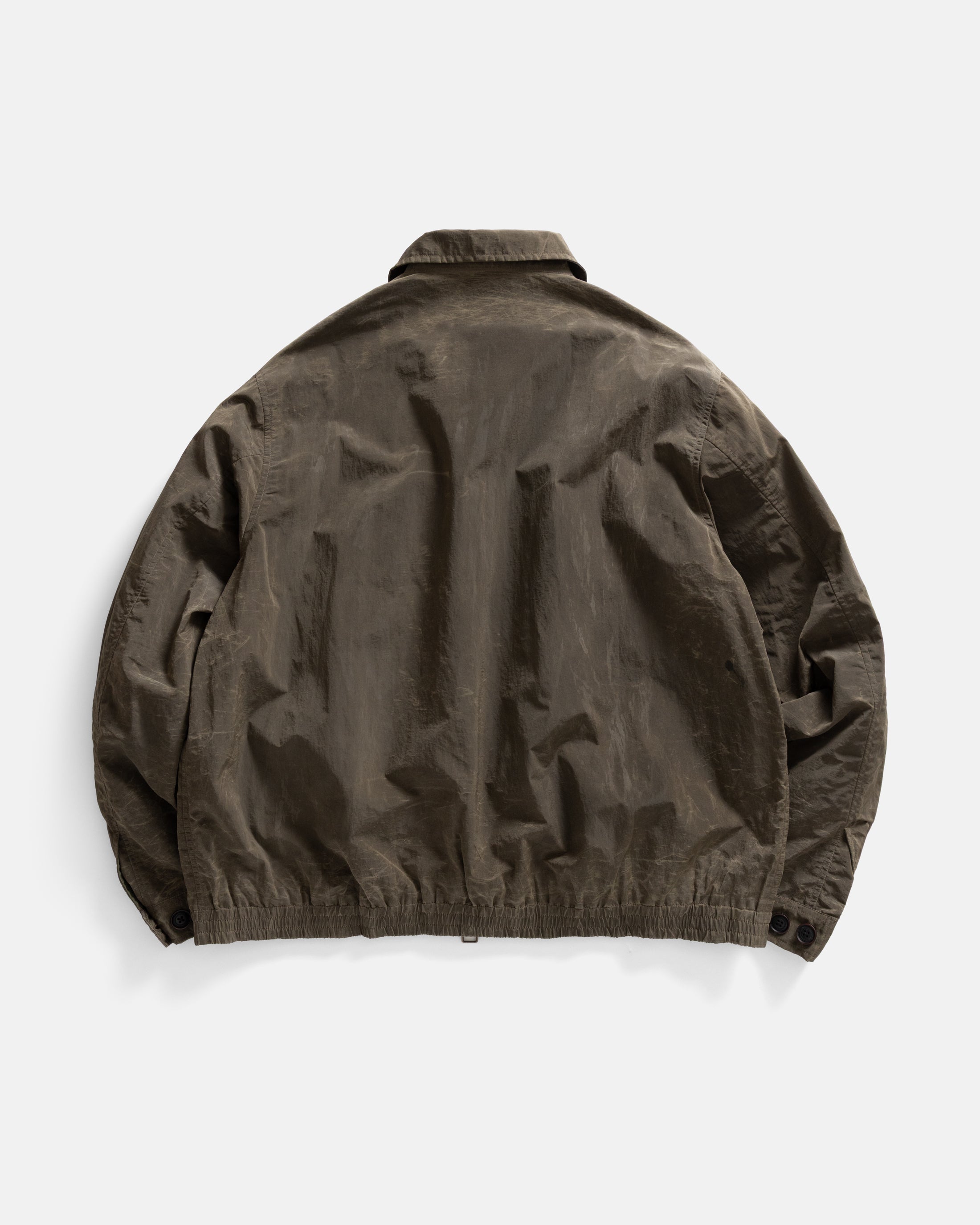 ALE FULL-ZIP BLOUSON - OLIVE BROWN WAXED NYLON – 18 East