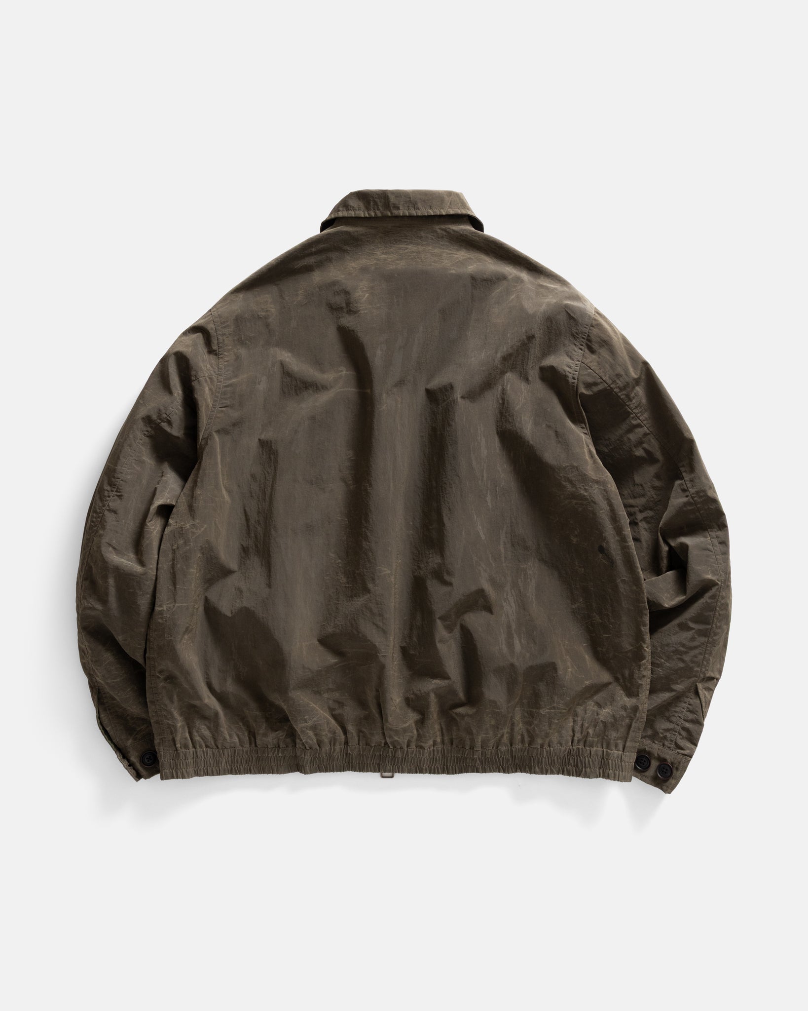 ALE FULL-ZIP BLOUSON - OLIVE BROWN WAXED NYLON – 18 East