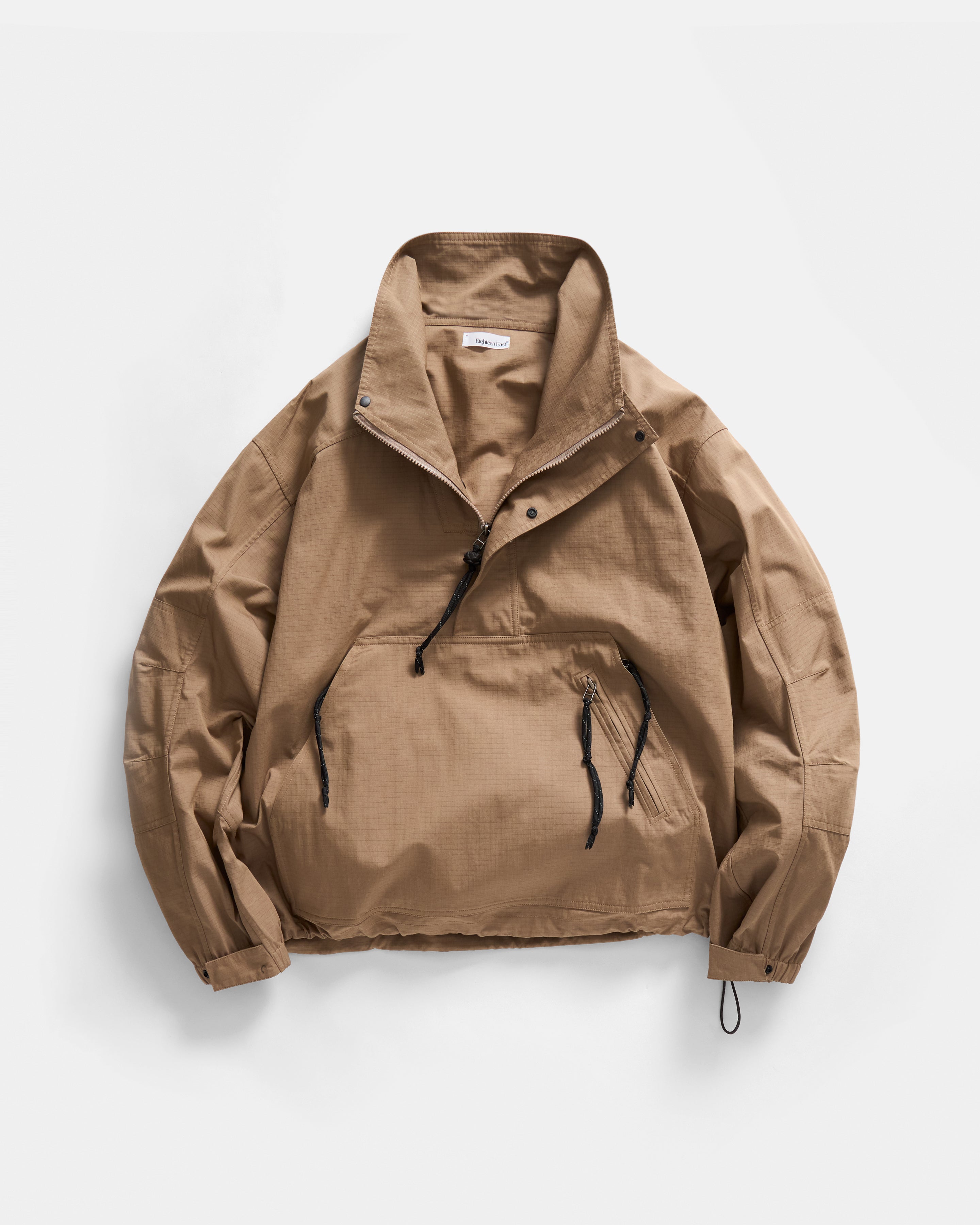 ARCHIVI PULLOVER ANORAK - ALMOND COTTON / NYLON RIPSTOP