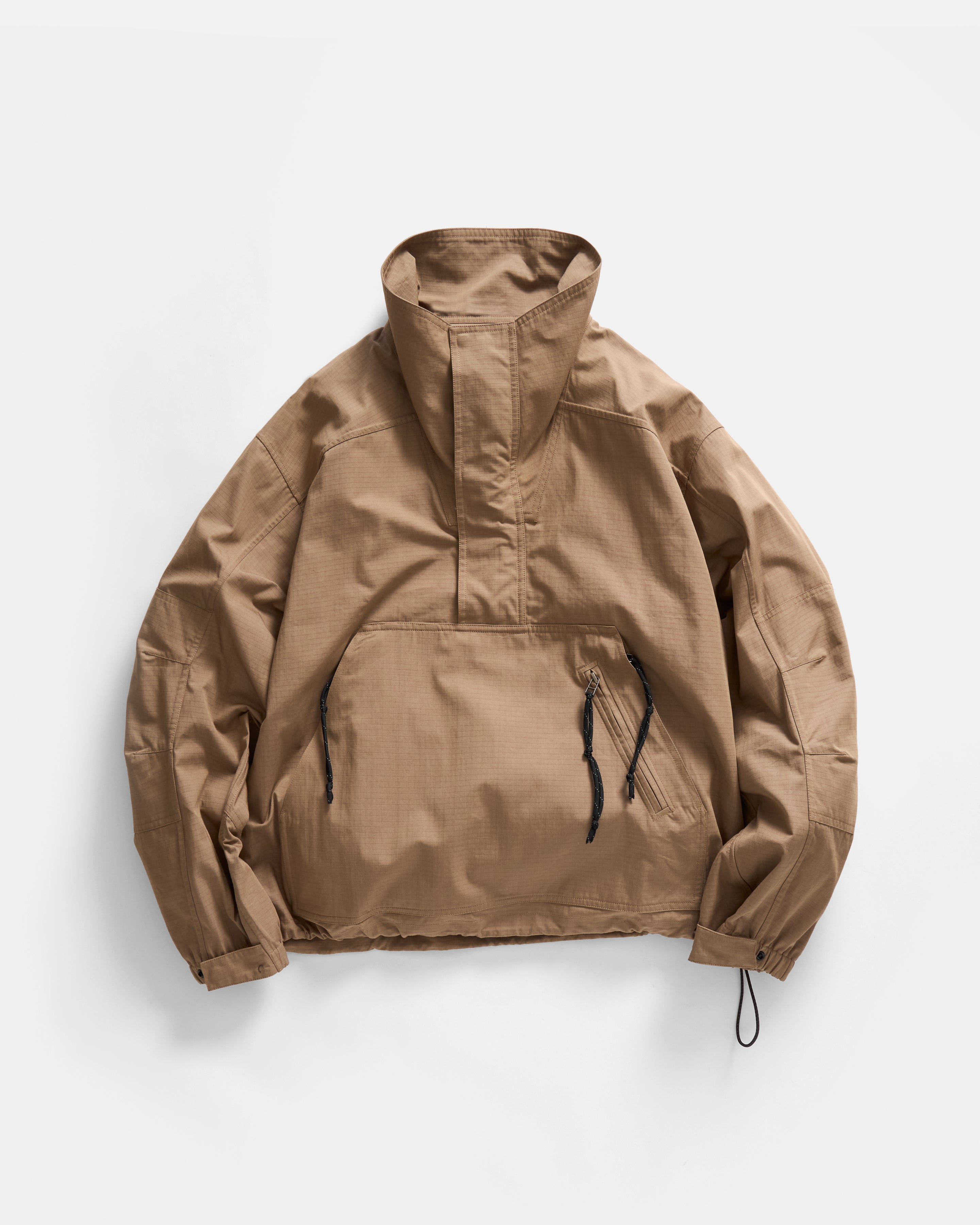ARCHIVI PULLOVER ANORAK - ALMOND COTTON / NYLON RIPSTOP