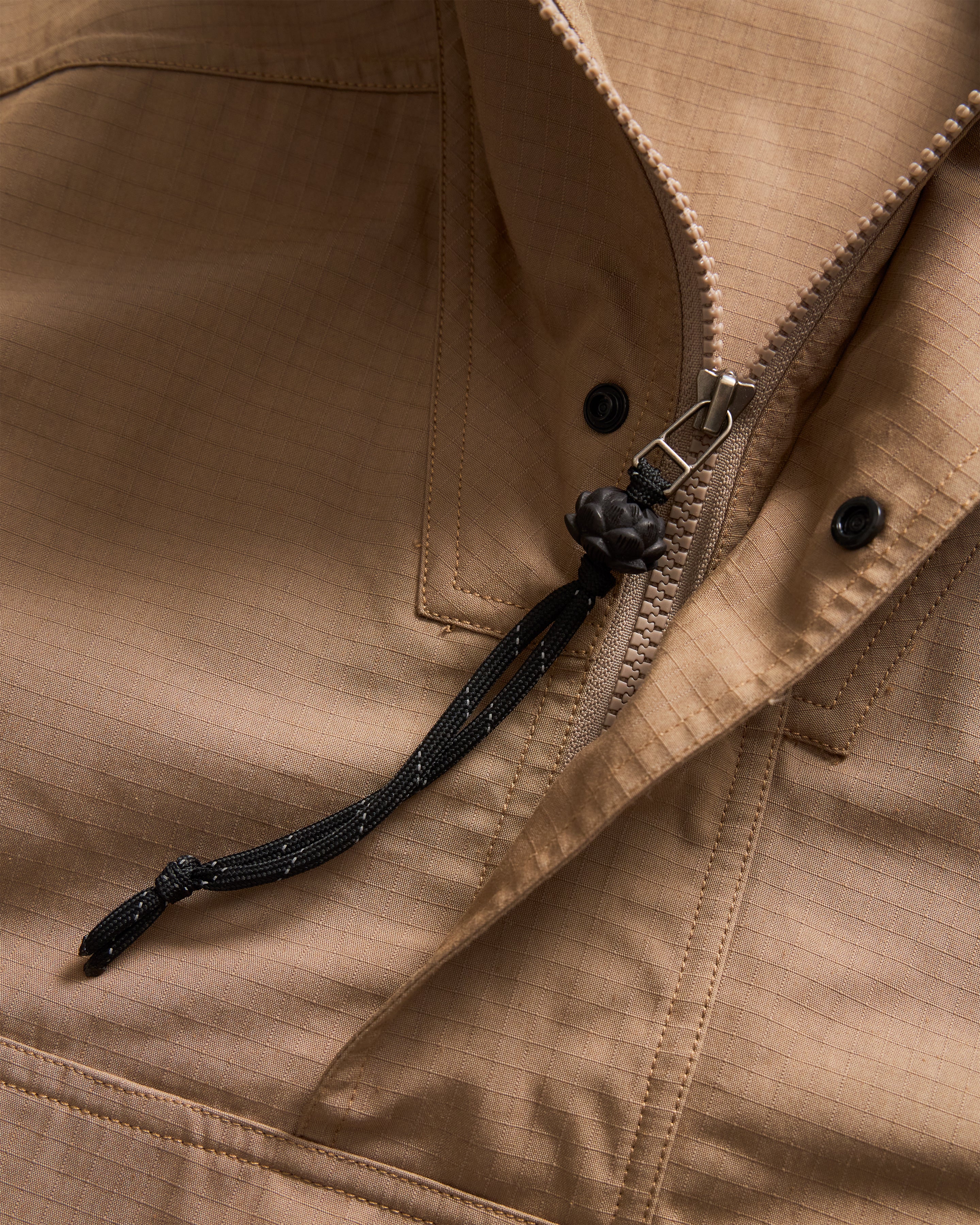 ARCHIVI PULLOVER ANORAK - ALMOND COTTON / NYLON RIPSTOP