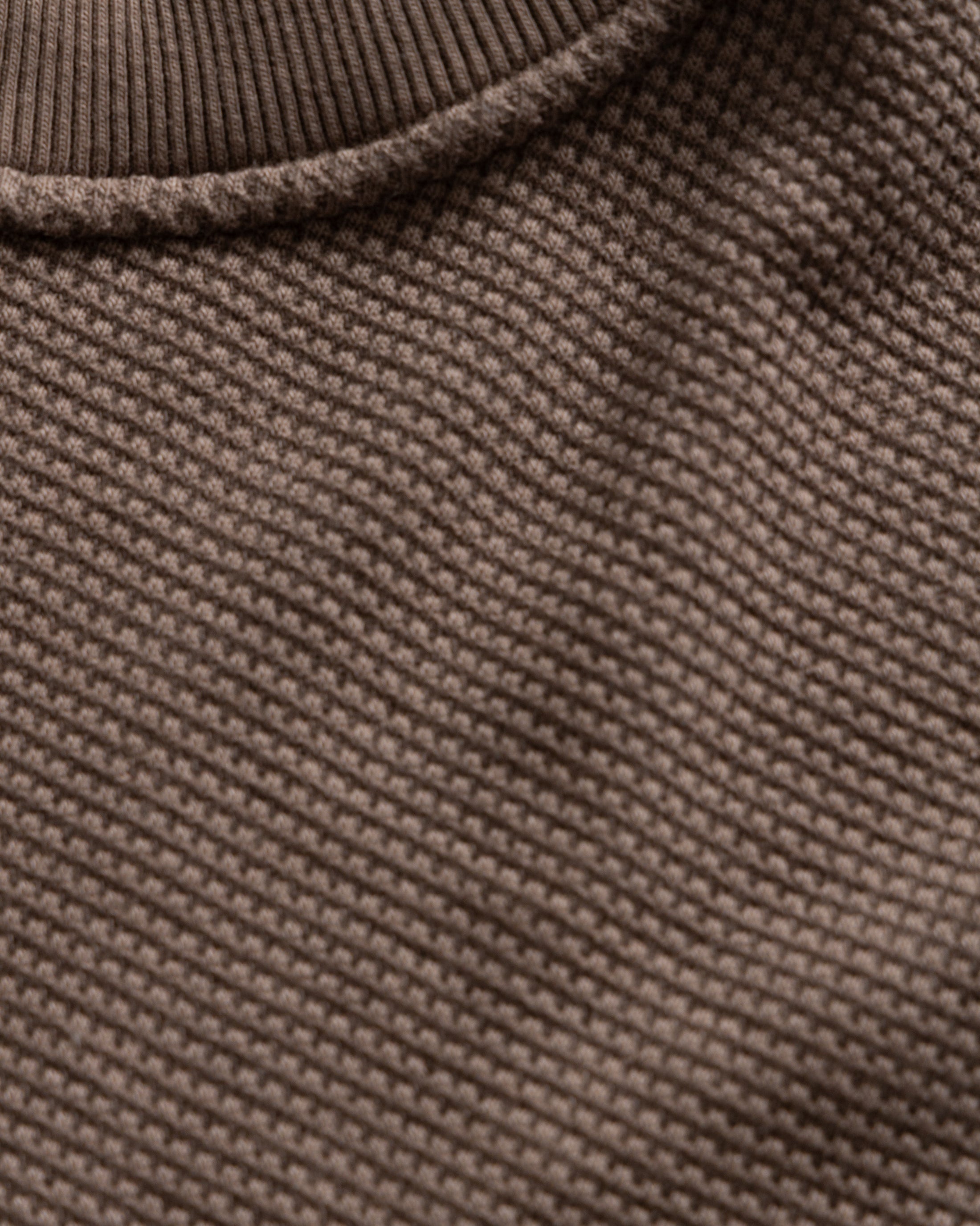 ARIZ LONG SLEEVE CREWNECK - FALCON BROWN LIGHTWEIGHT TECH COTTON THERMAL