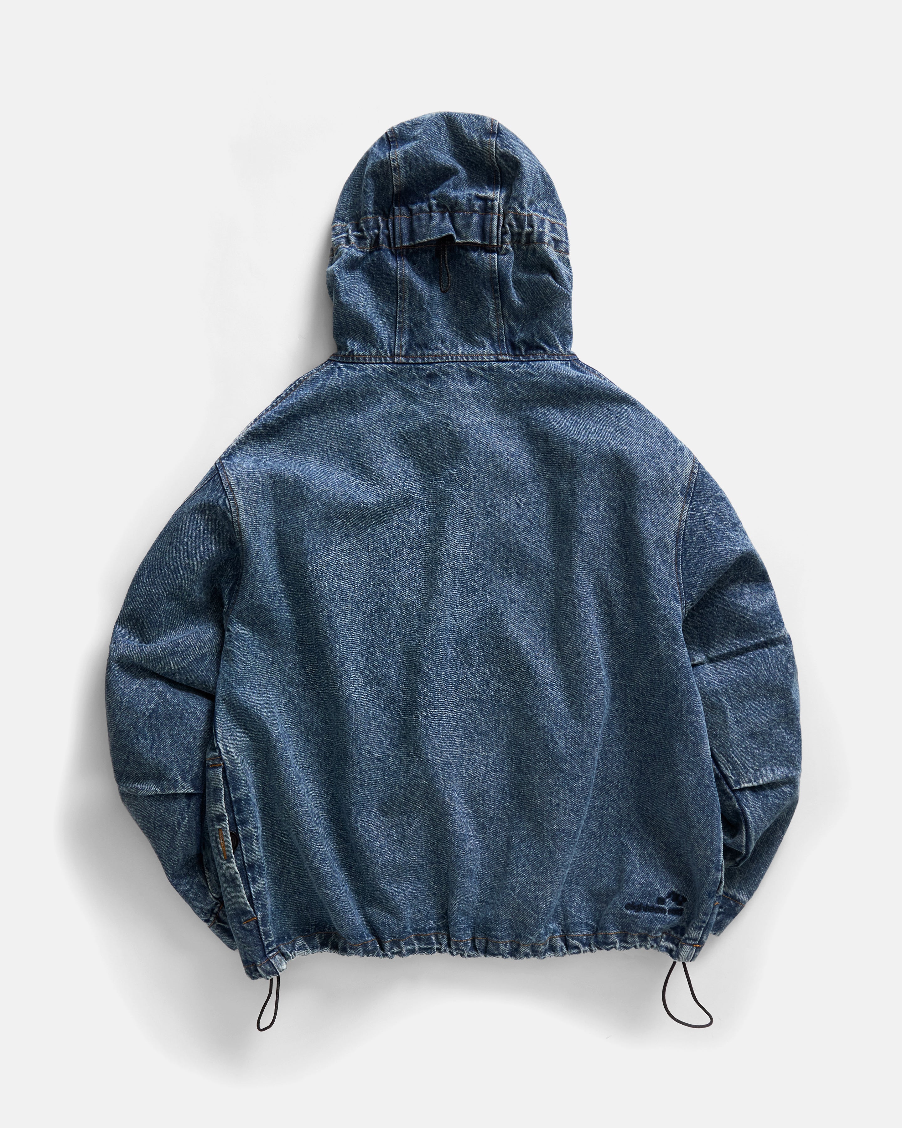 ATLAS HOODED FULL-ZIP WORK JACKET - 13 oz. MID-WASH DENIM