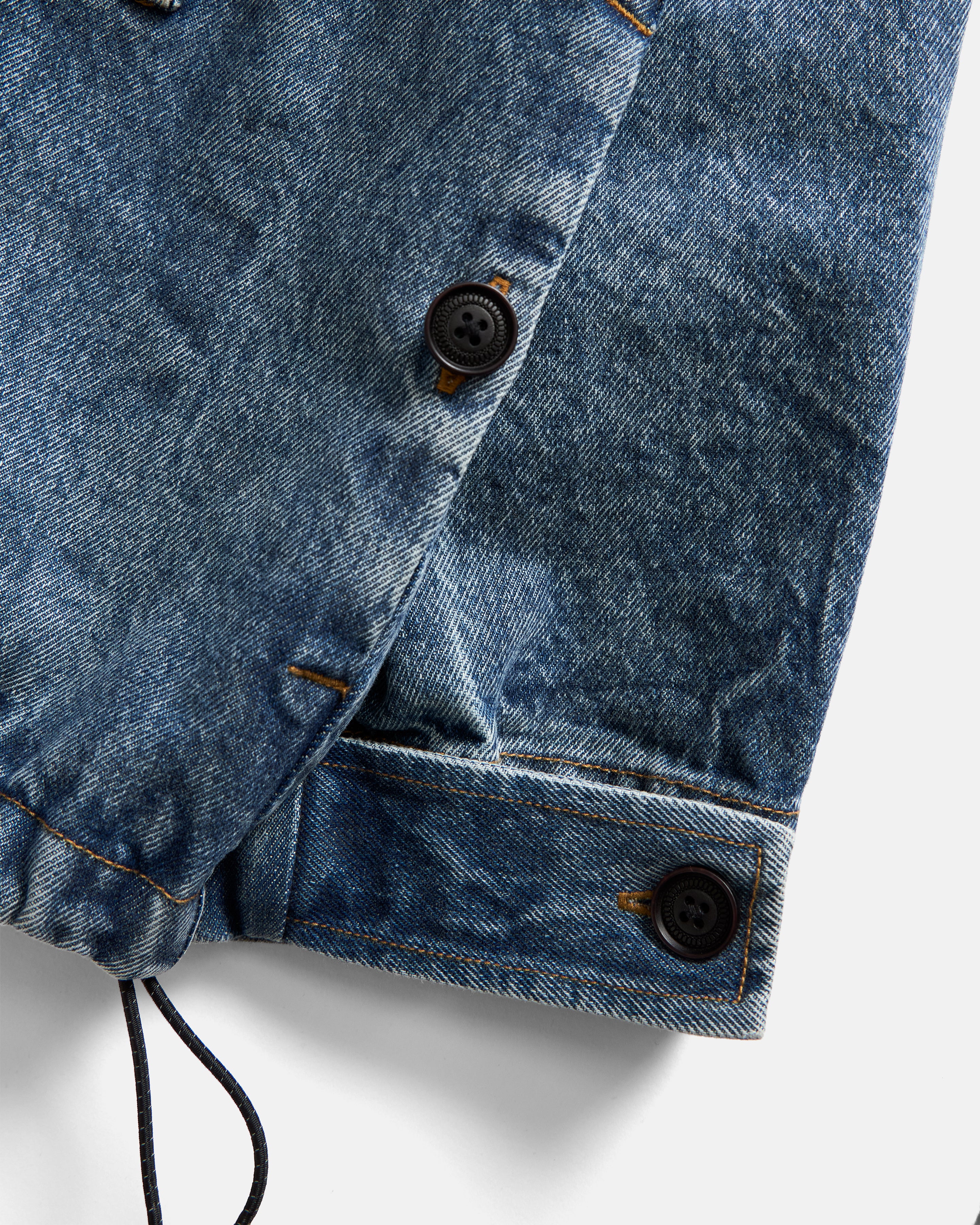 ATLAS HOODED FULL-ZIP WORK JACKET - 13 oz. MID-WASH DENIM