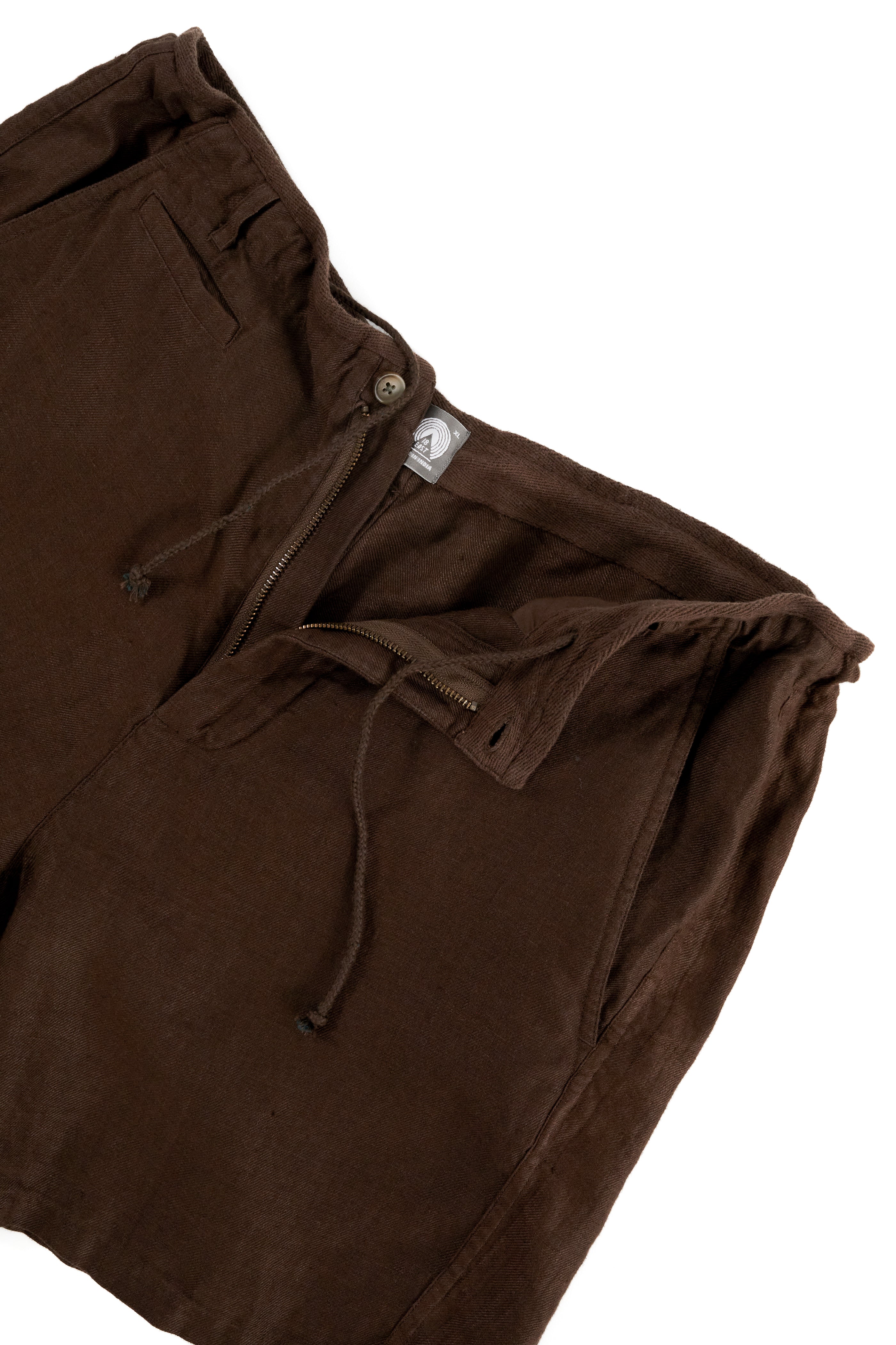 SHELTER CAMP SHORTS - DARK CACAO LINEN TWILL