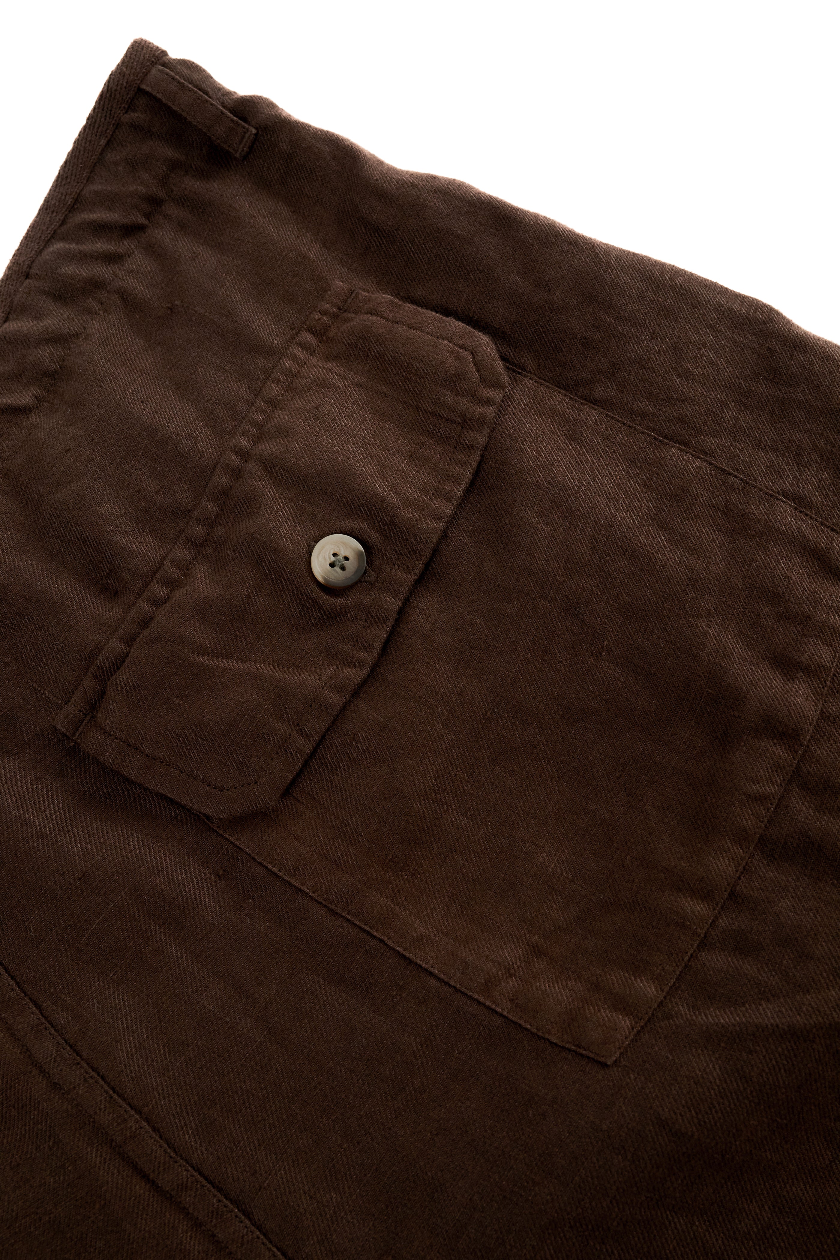 SHELTER CAMP SHORTS - DARK CACAO LINEN TWILL