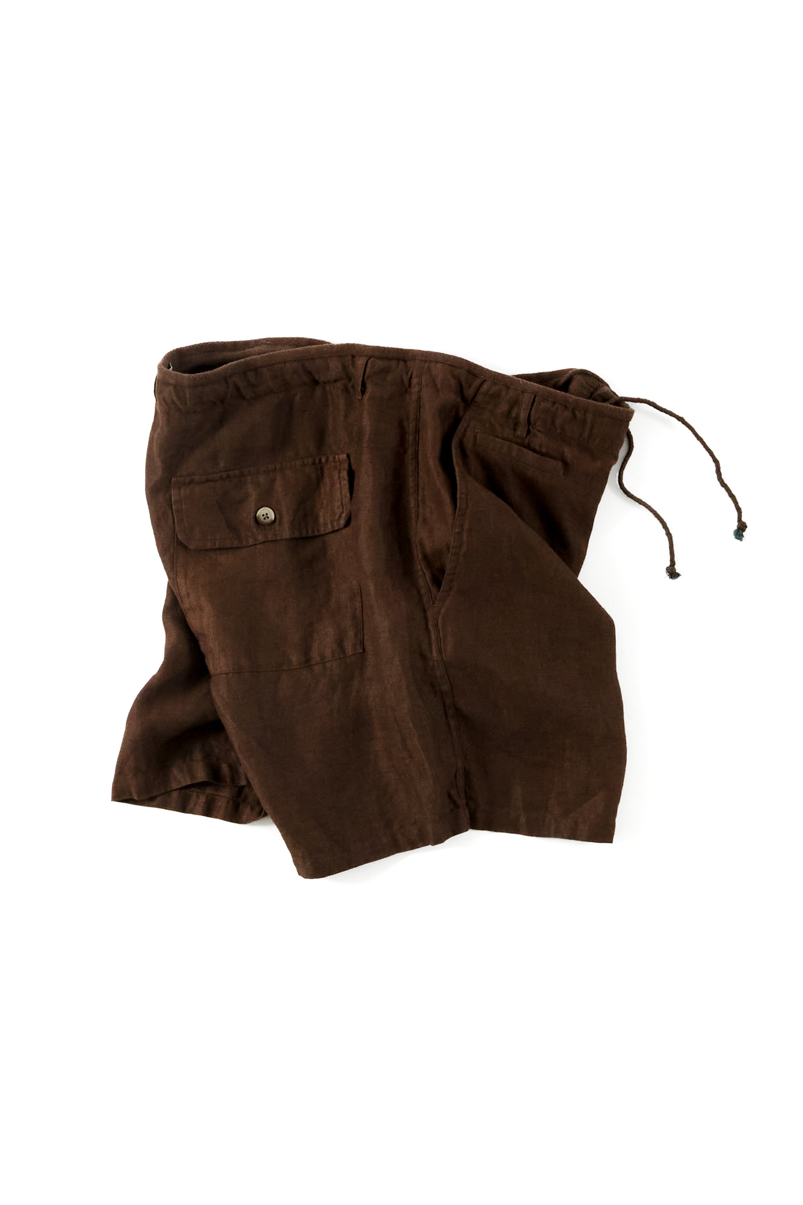 SHELTER CAMP SHORTS - DARK CACAO LINEN TWILL