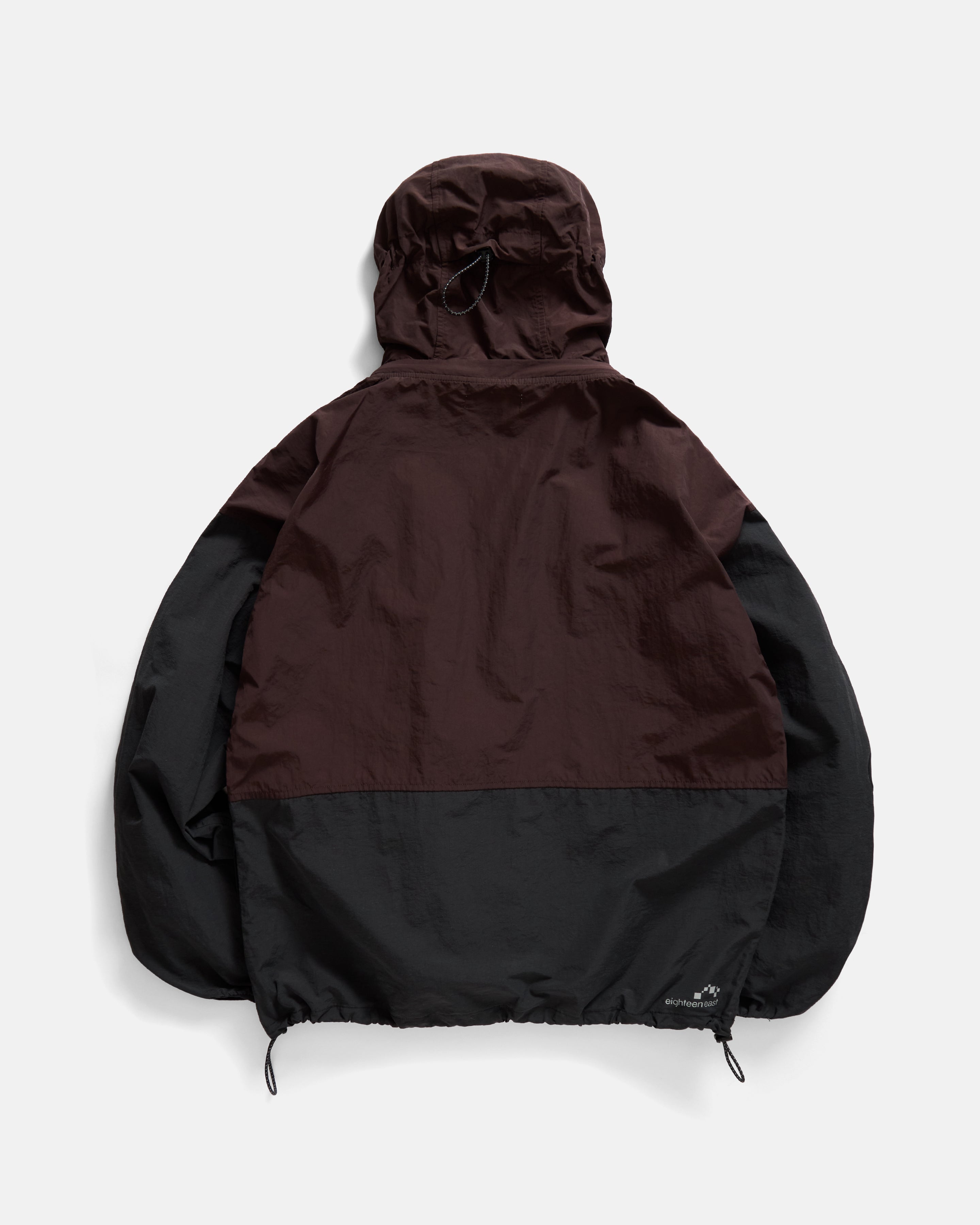 BANKS 2.0 UTILITY JACKET WITH REMOVABLE HOOD - FADED BLACK / SANGRIA WATER-REPELLENT BLENDED LINEN, COTTON AND NYLON.