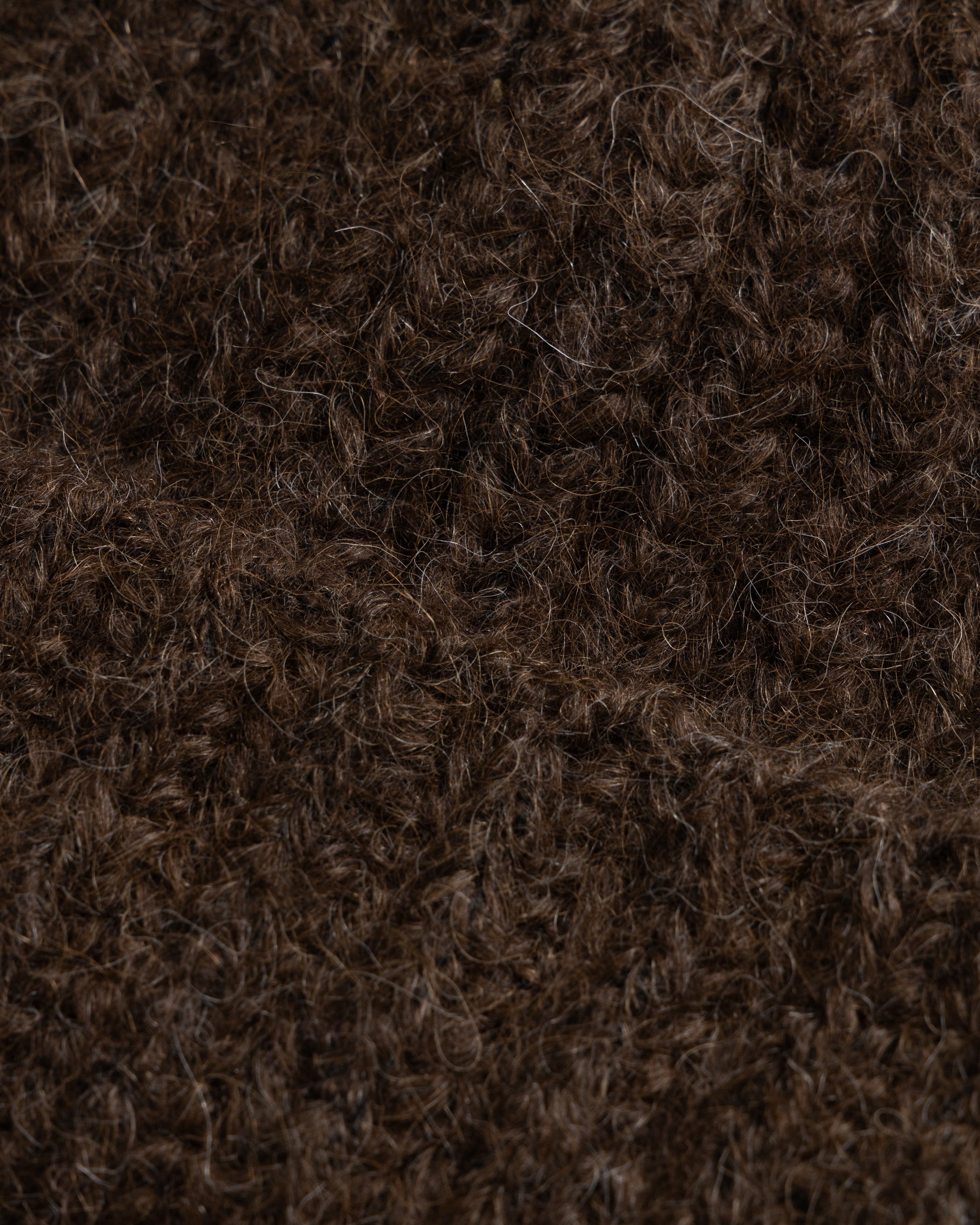 ENGLISH RIB CUFFED BEANIE - CIOCCOLATO BROWN MELANGE HANDLOOM BRUSHED BABY ALPACA