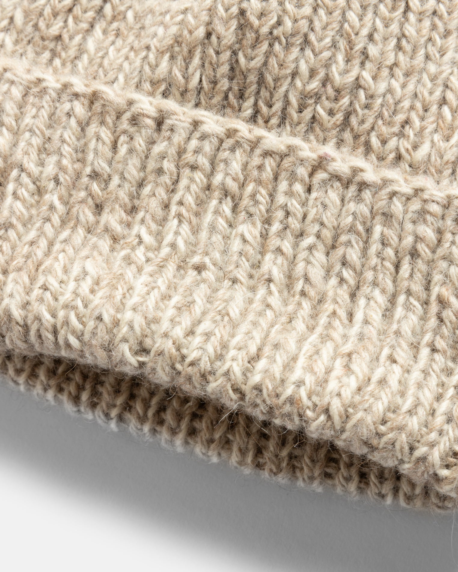 HIMALAYAN HAND-KNIT WATCH CAP - UNDYED NOMADIC WOOLEN RIB