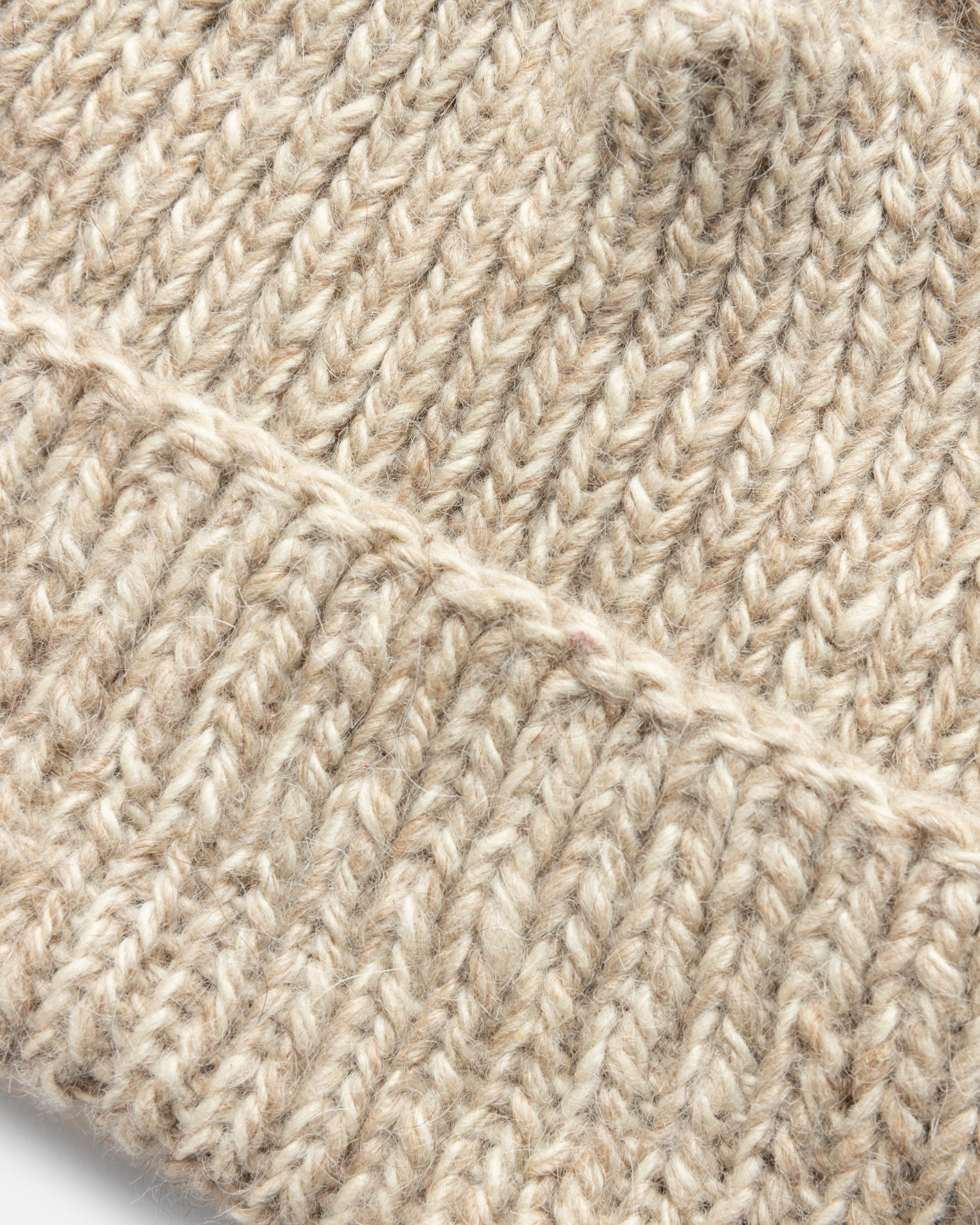 HIMALAYAN HAND-KNIT WATCH CAP - UNDYED NOMADIC WOOLEN RIB