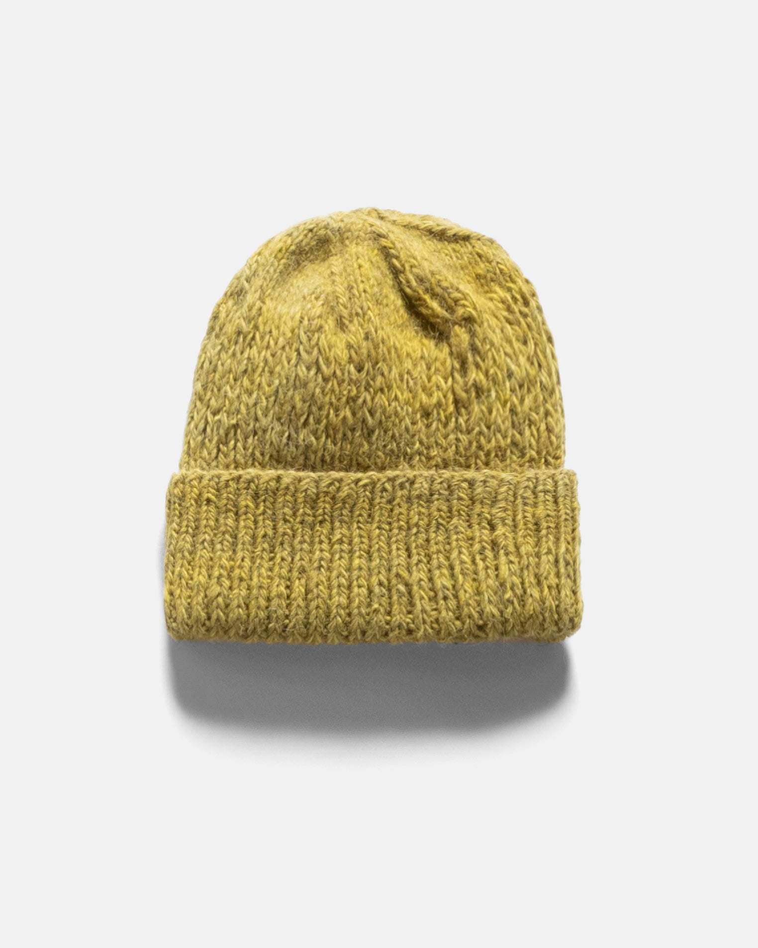 HIMALAYAN HAND-KNIT WATCH CAP - NATURALLY DYED MARIGOLD NOMADIC WOOLEN RIB