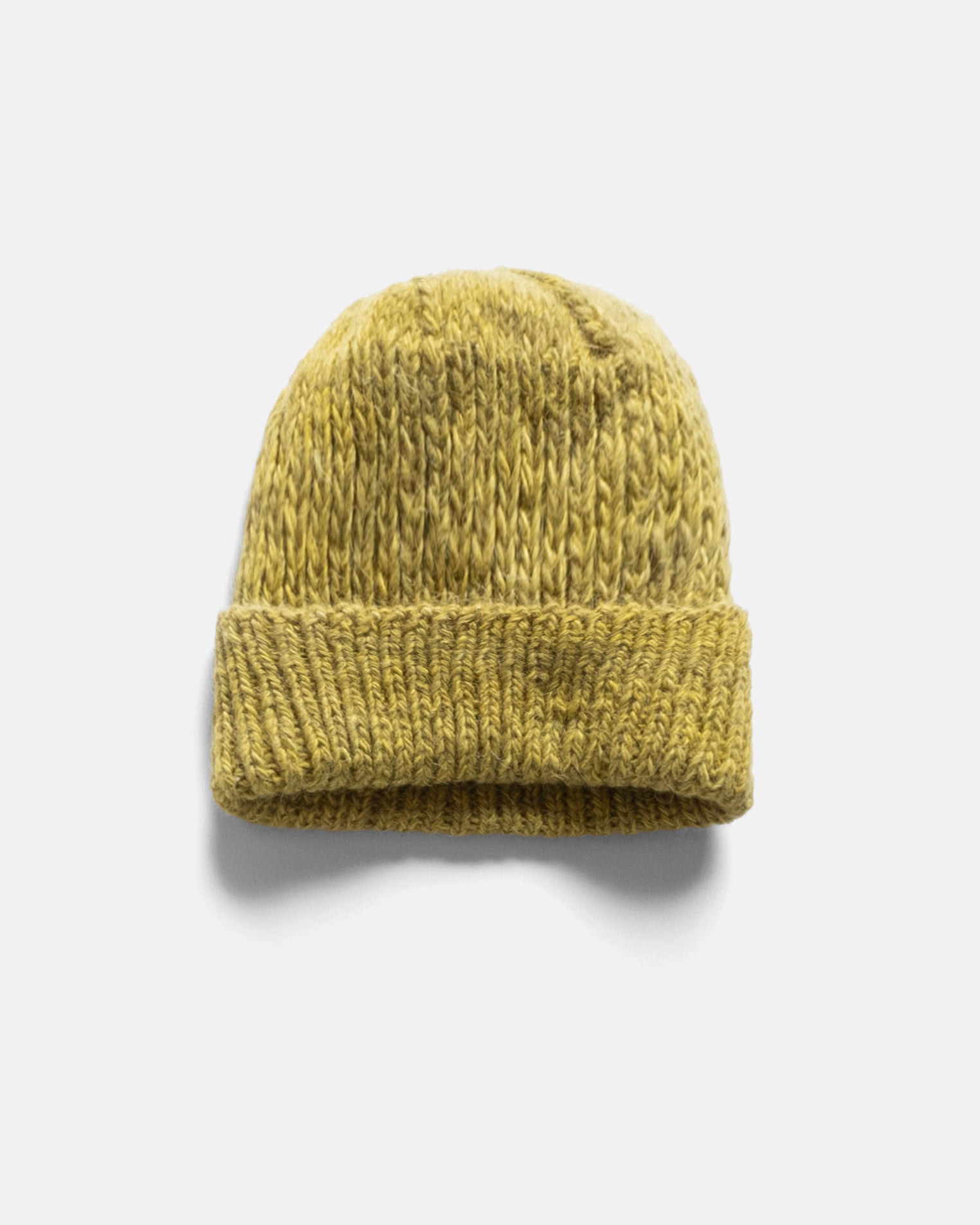 HIMALAYAN HAND-KNIT WATCH CAP - NATURALLY DYED MARIGOLD NOMADIC WOOLEN RIB