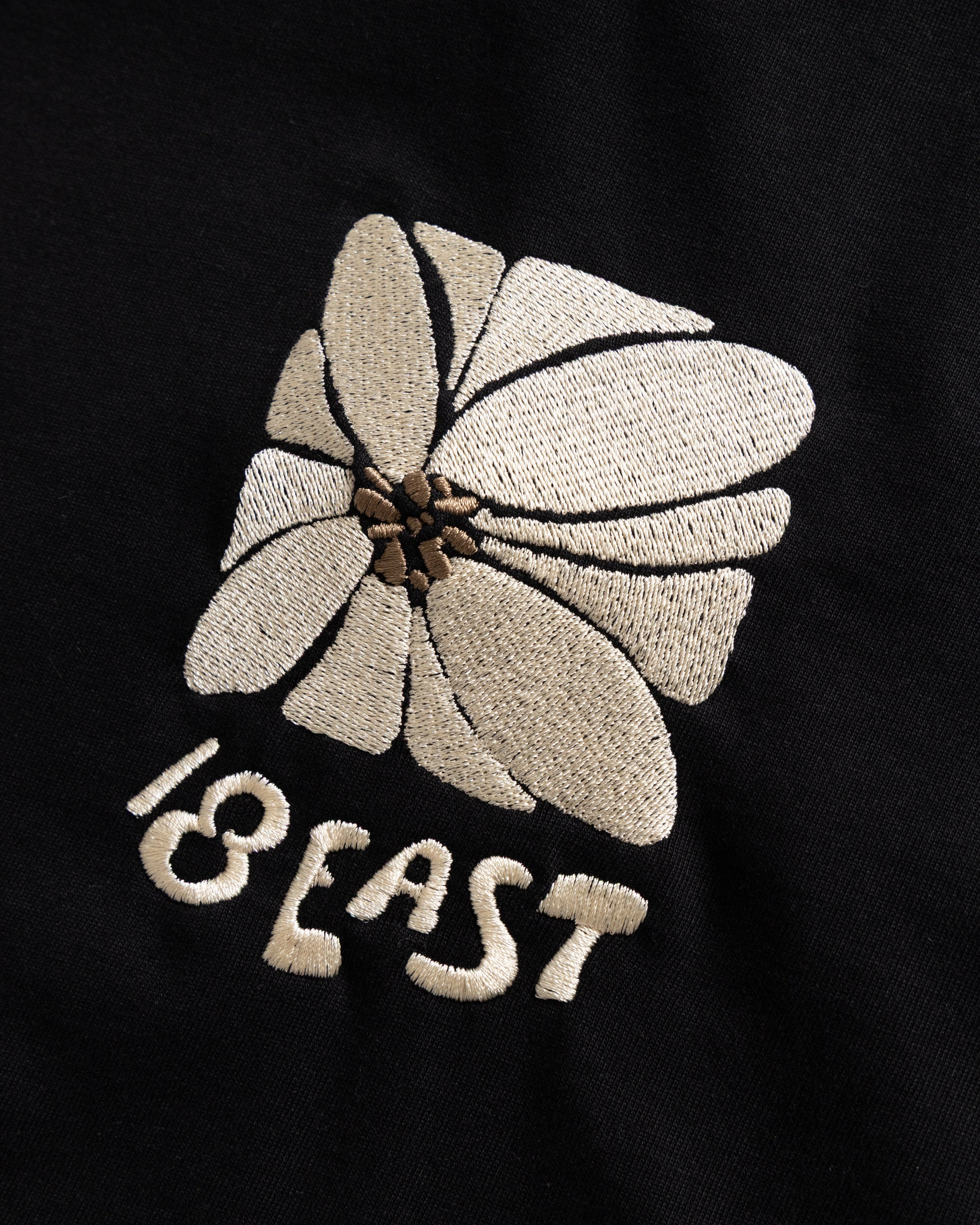 HIBISCUS EMBROIDERED ALY TEE - BLACK 7.75 oz. ALL SEASON COTTON JERSEY