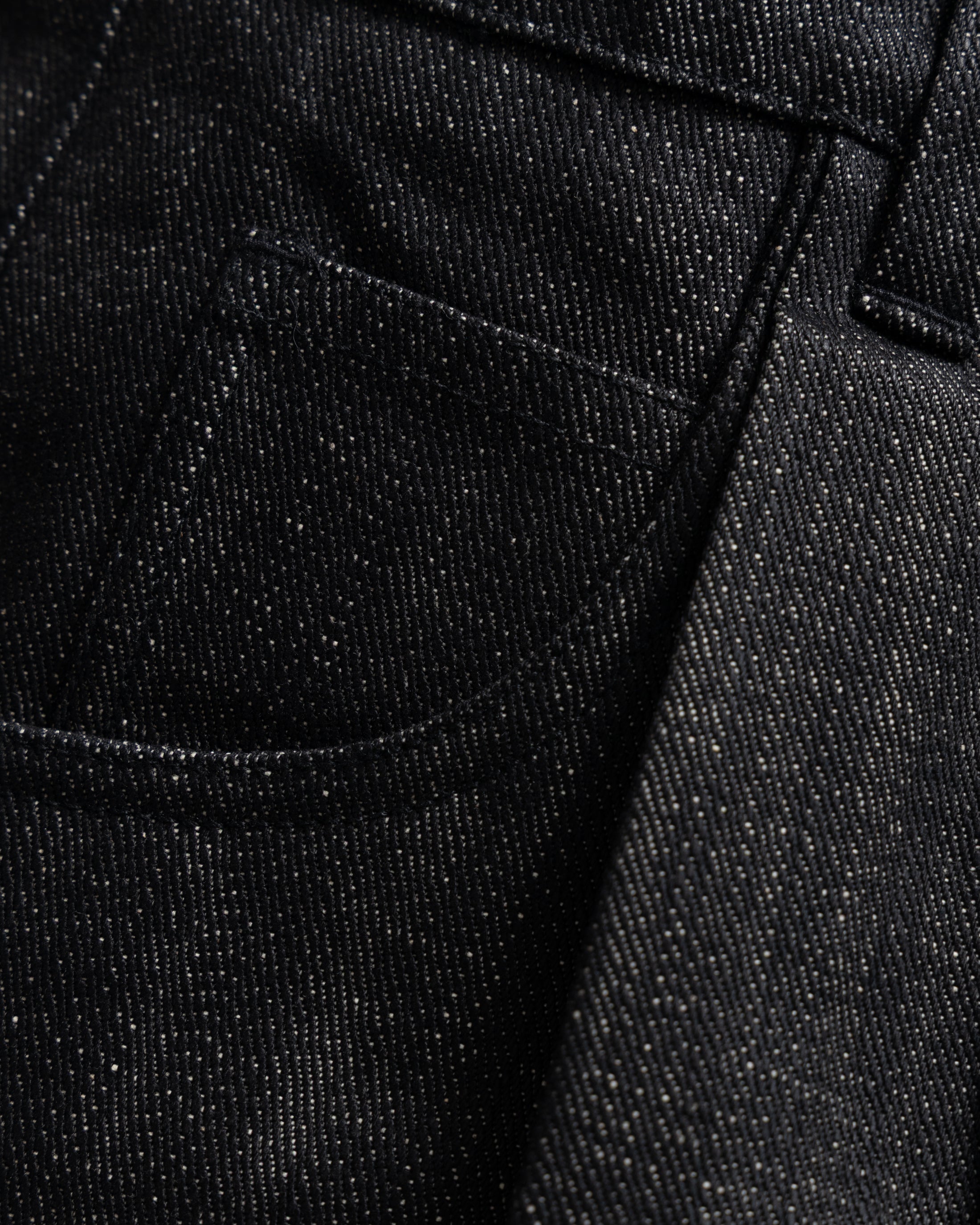 CALISTO DOUBLE PLEATED BIG JEANS - BLACK 13oz. INDIAN RAW DENIM