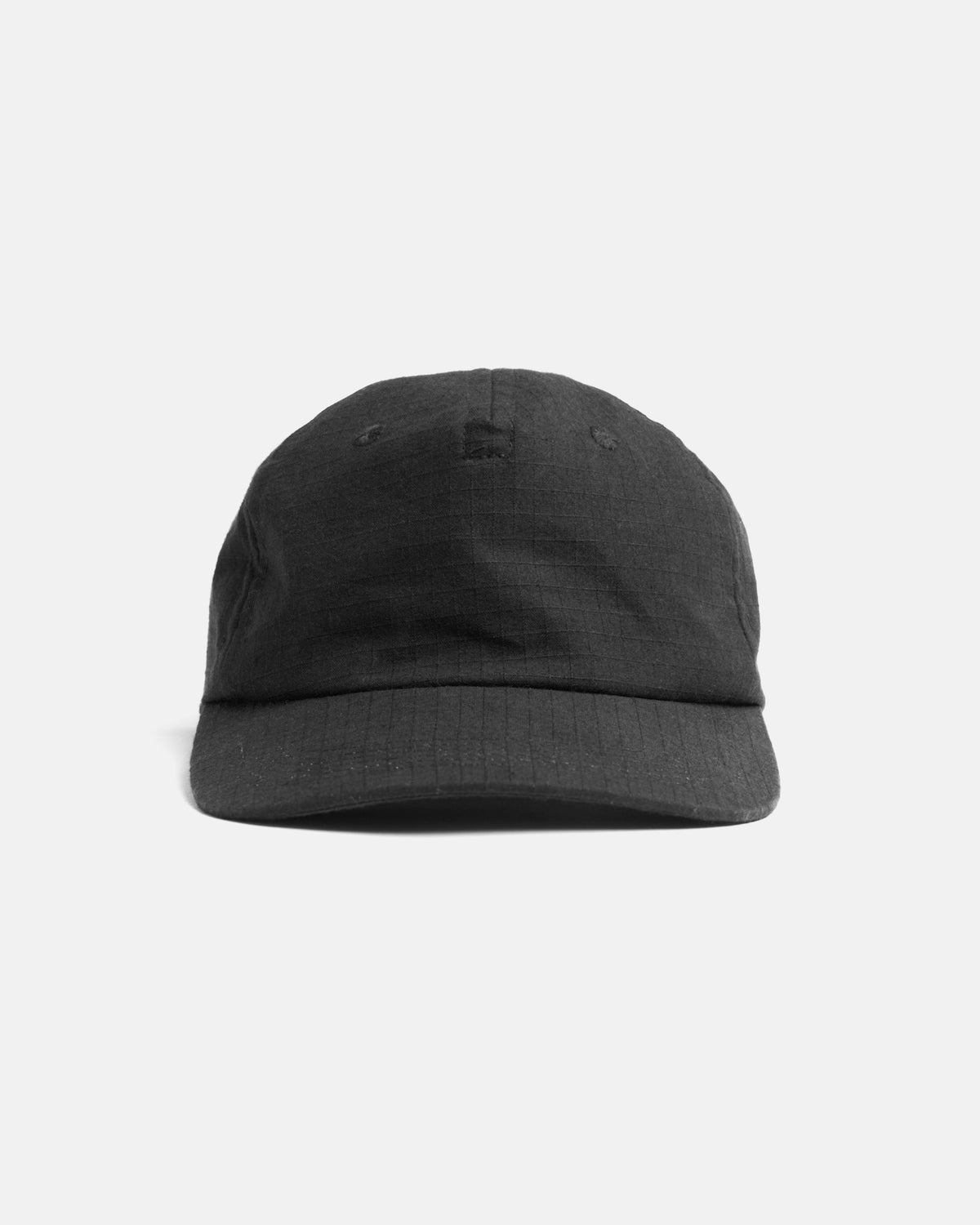 STOWE UNLINED 5 PANEL HAT - WASHED BLACK COTTON RIPSTOP
