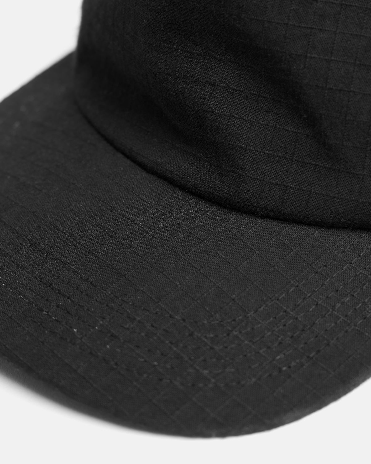 STOWE UNLINED 5 PANEL HAT - WASHED BLACK COTTON RIPSTOP