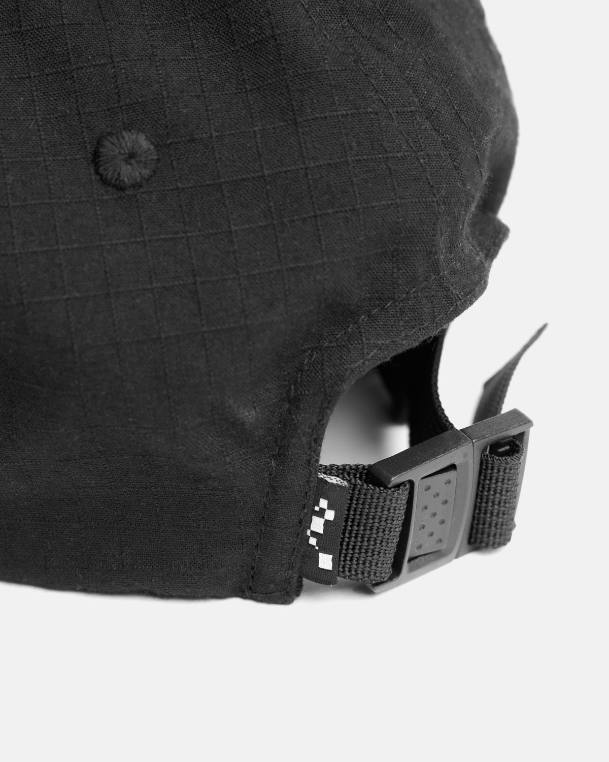 STOWE UNLINED 5 PANEL HAT - WASHED BLACK COTTON RIPSTOP