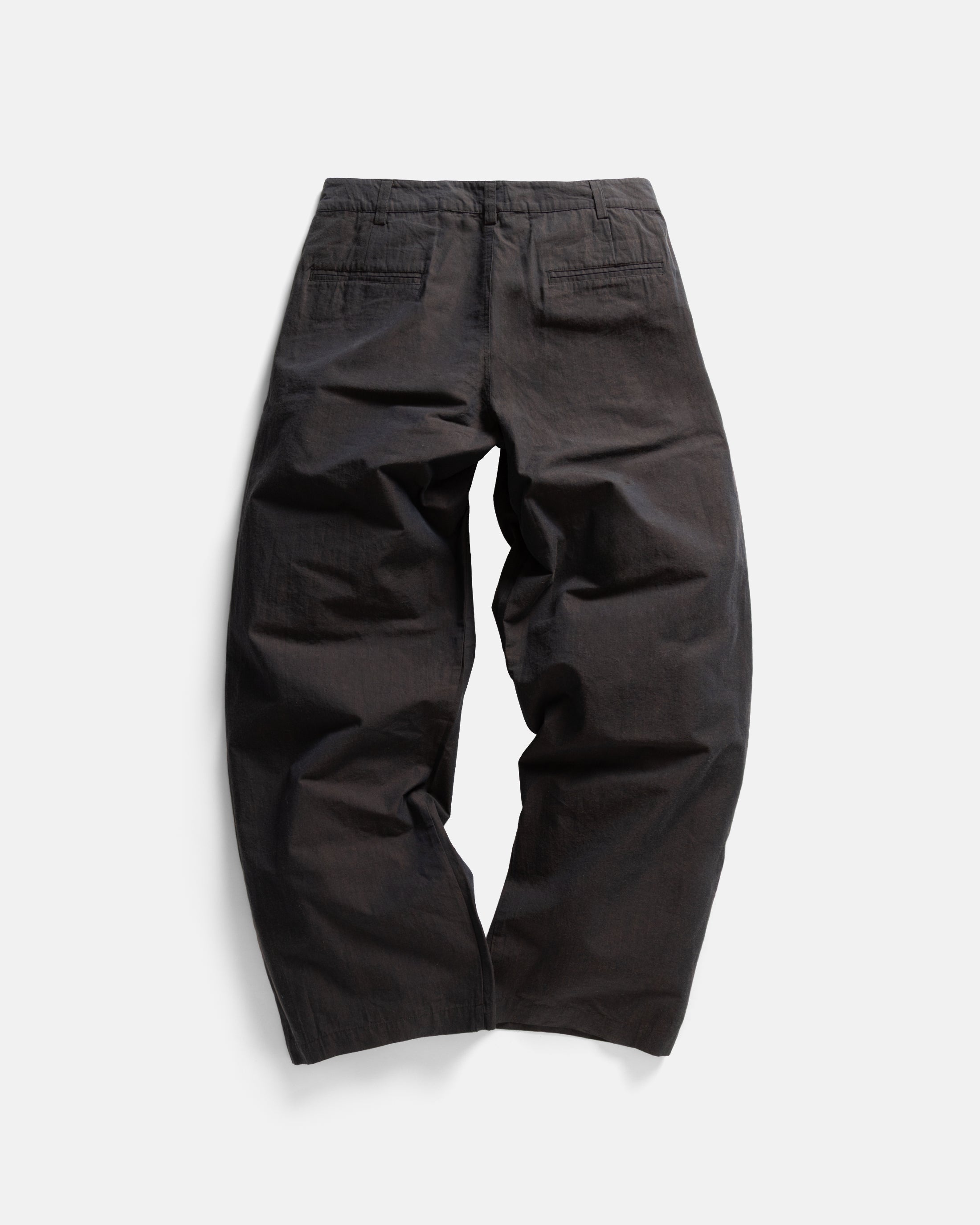 TINO DOUBLE PLEATED WIDE PANT - CIOCCOLATO / MEZZANOTE COTTON PLAINWEAVE