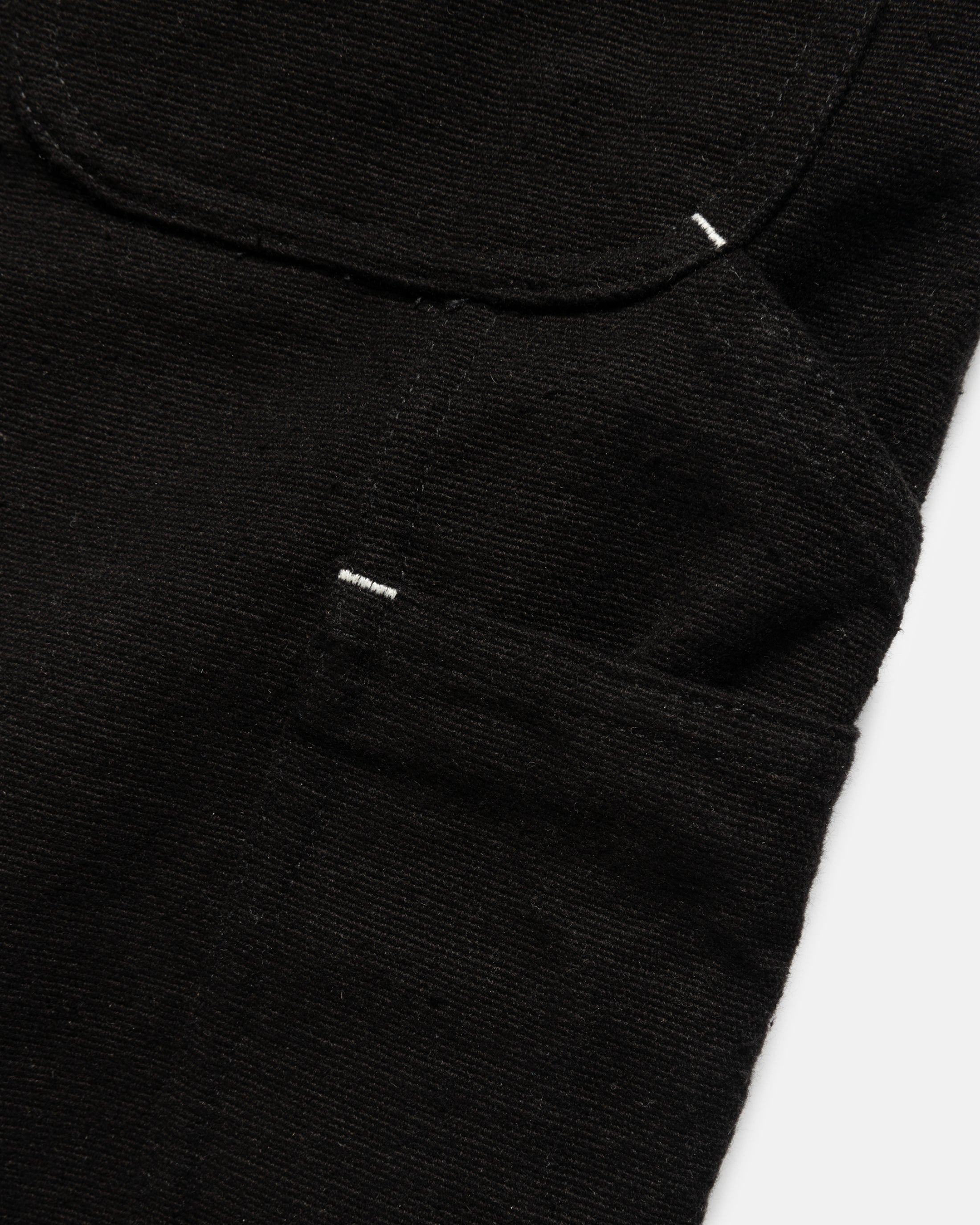 ELI HAND-EMBROIDERED DOUBLE KNEE WORK PANT - BLACK HANDSPUN COTTON CANVAS