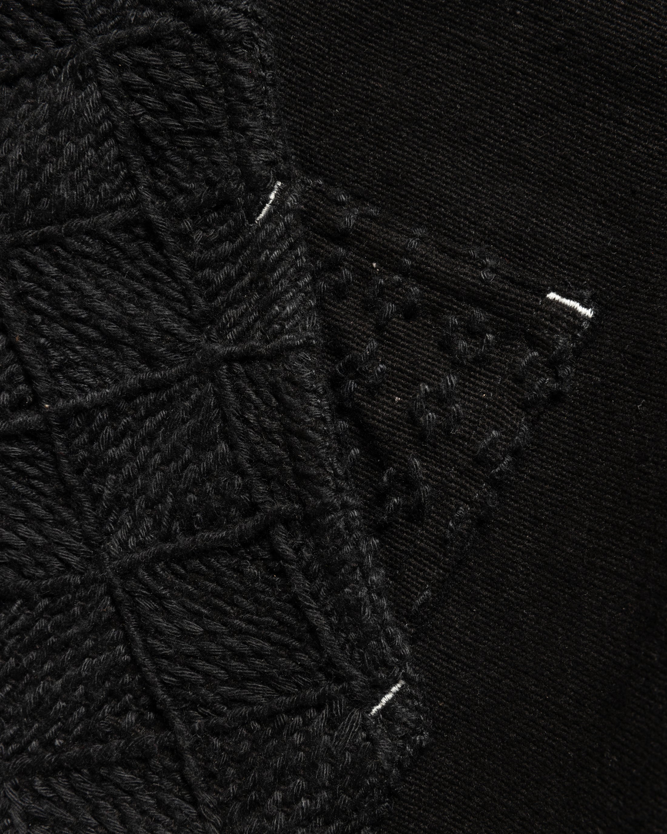 ELI HAND-EMBROIDERED DOUBLE KNEE WORK PANT - BLACK HANDSPUN COTTON CANVAS