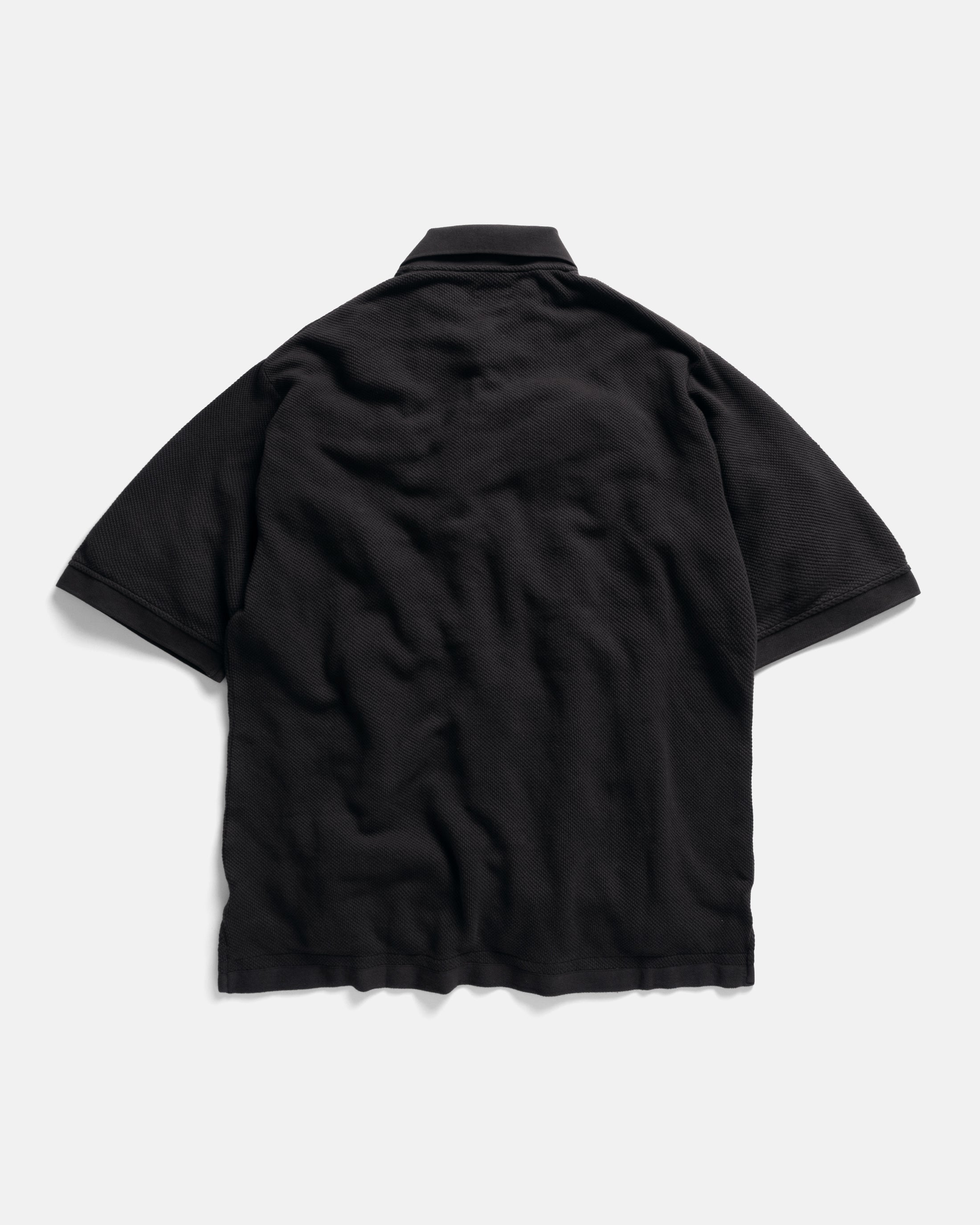 COTTAGE SS GIANT POLO - BLACK COTTON PIQUE